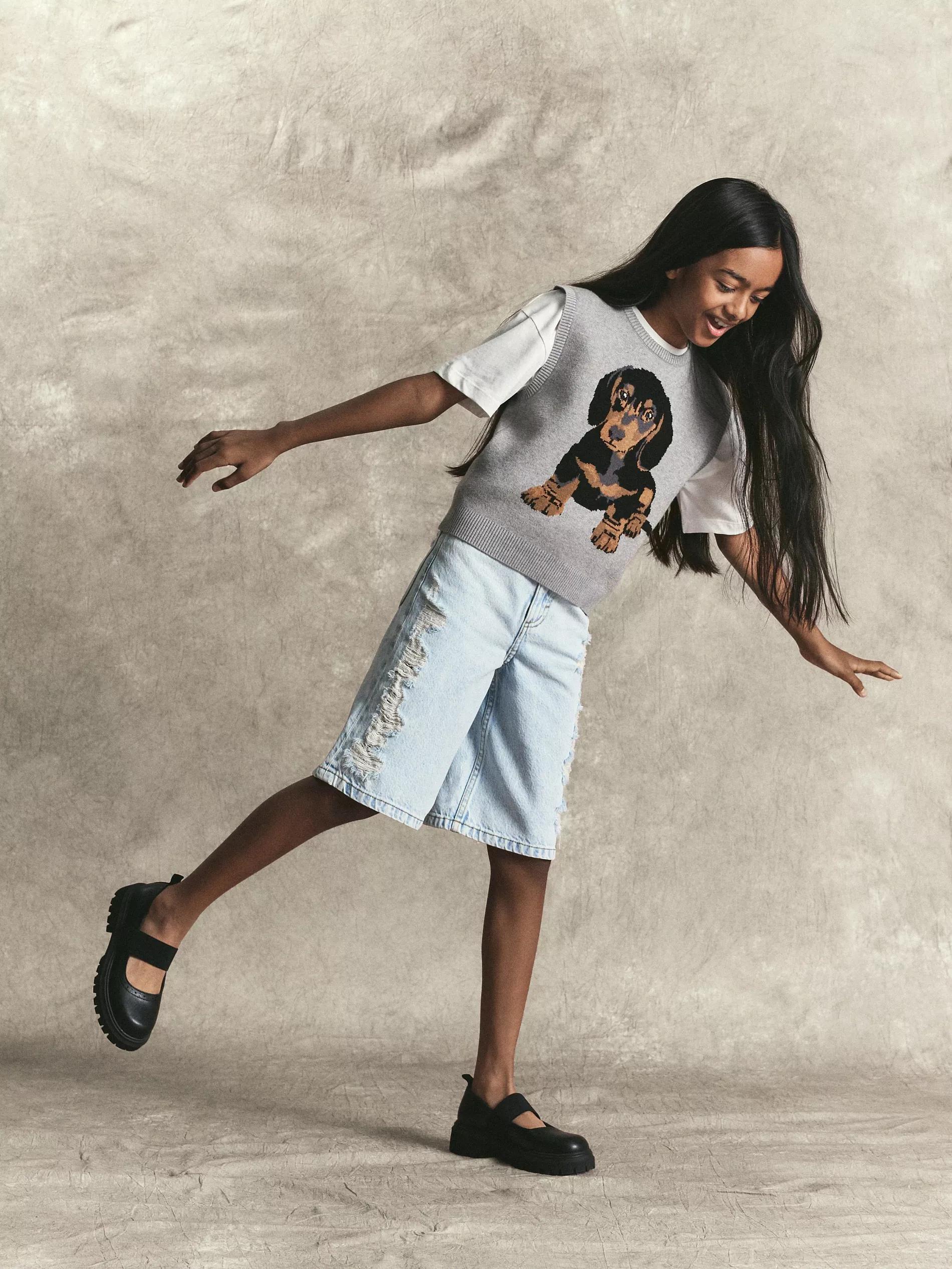 Blue Denim Bermuda Shorts, Blue, large image number 5