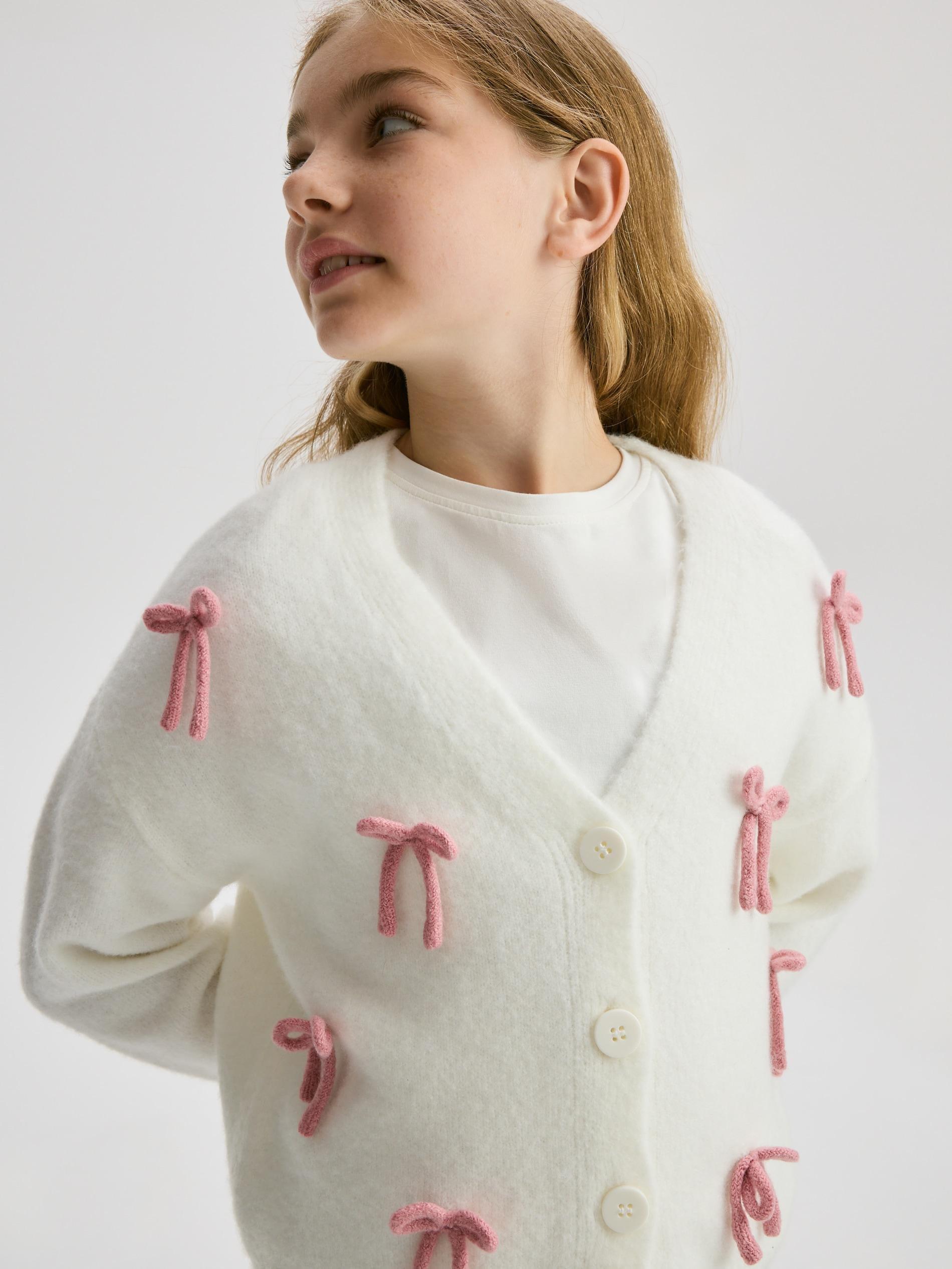 Cream Leather Jacket With Collar, Ivory, large image number 2