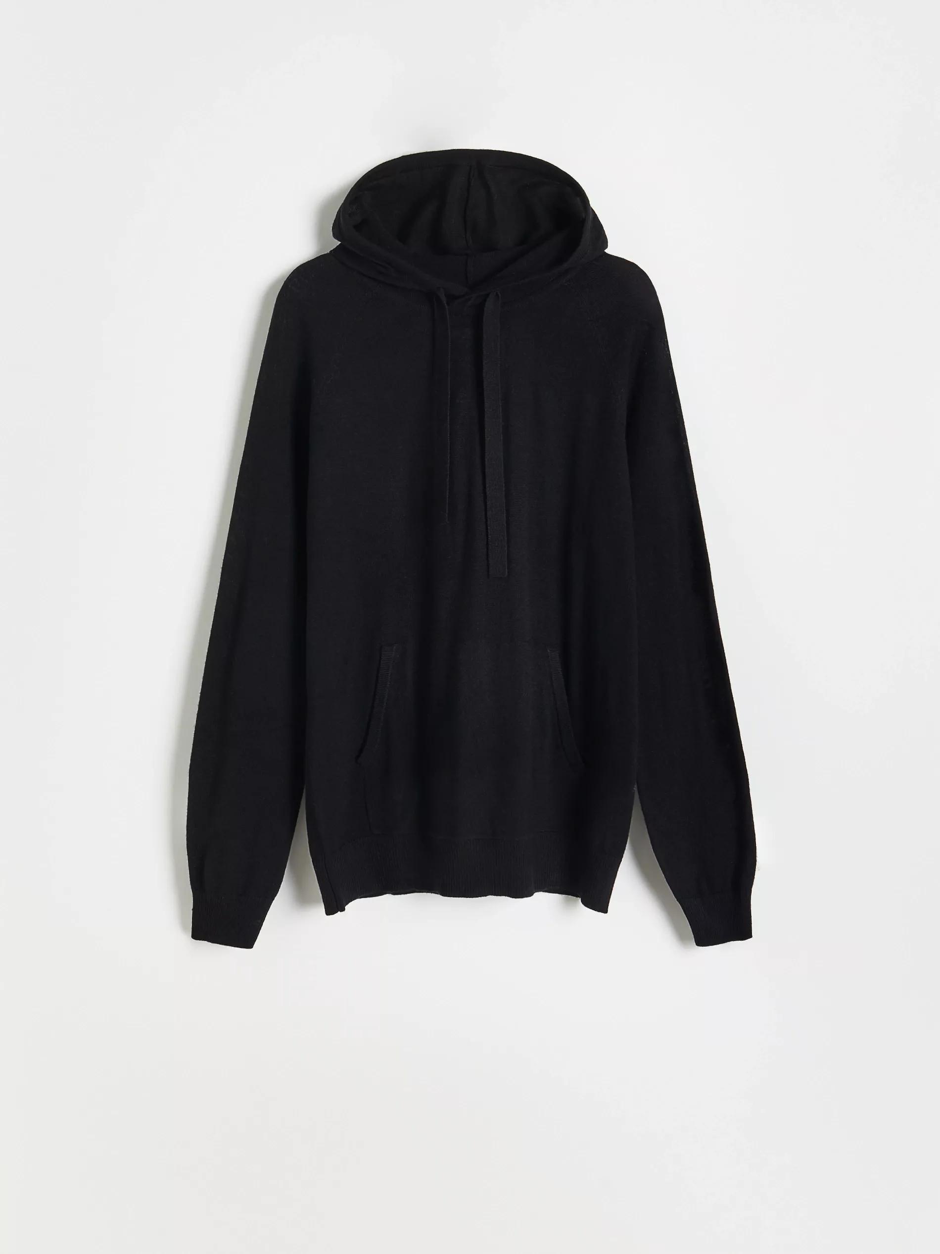 Premium Black Merino Wool Hoodie, Men, , large image number 3