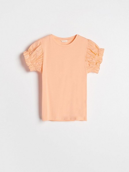 Reserved - Orange Top With Decorative Sleeves, Kids Girls