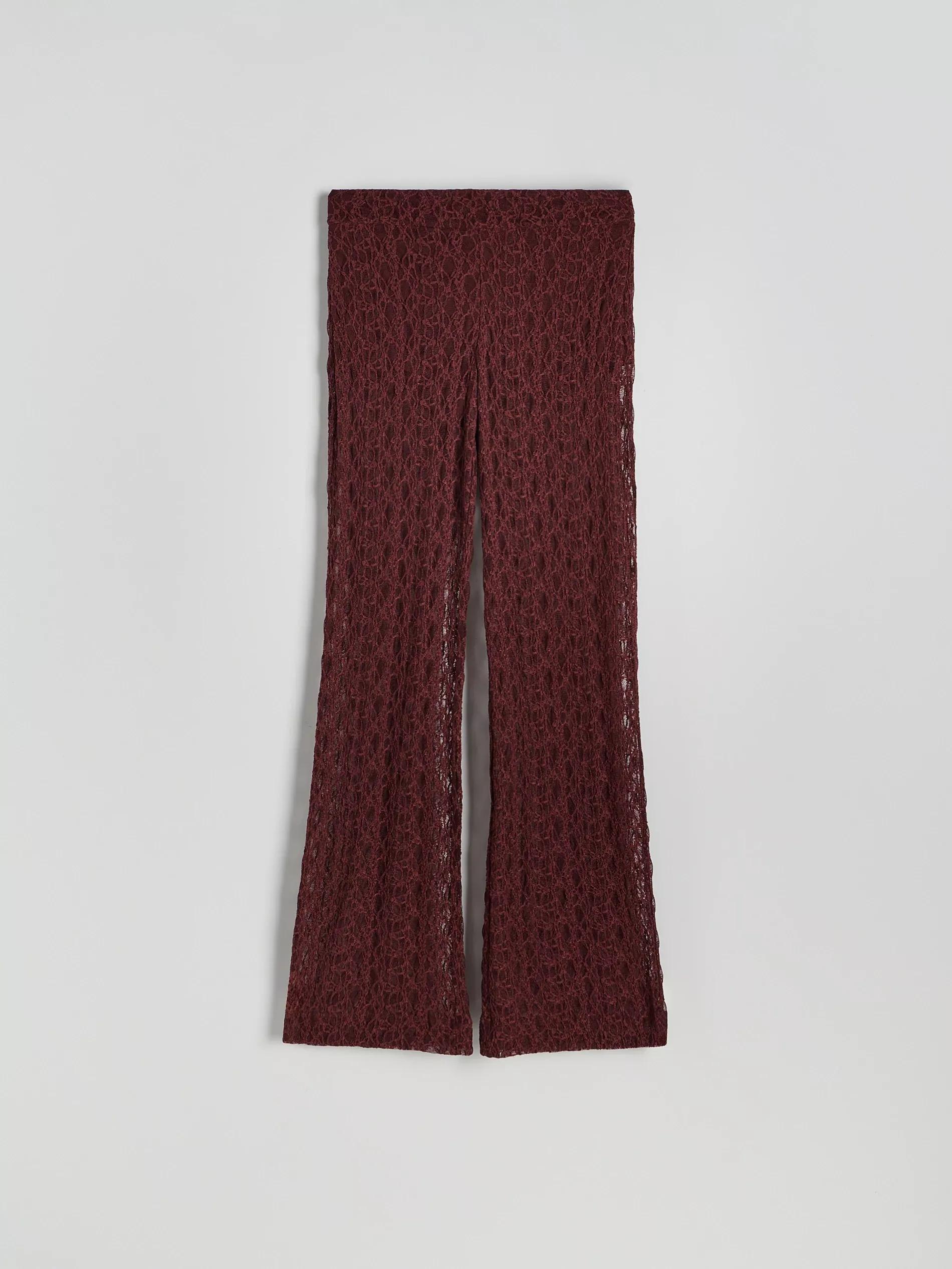 Brown Jersey Pants In Flare Fit, , large image number 5