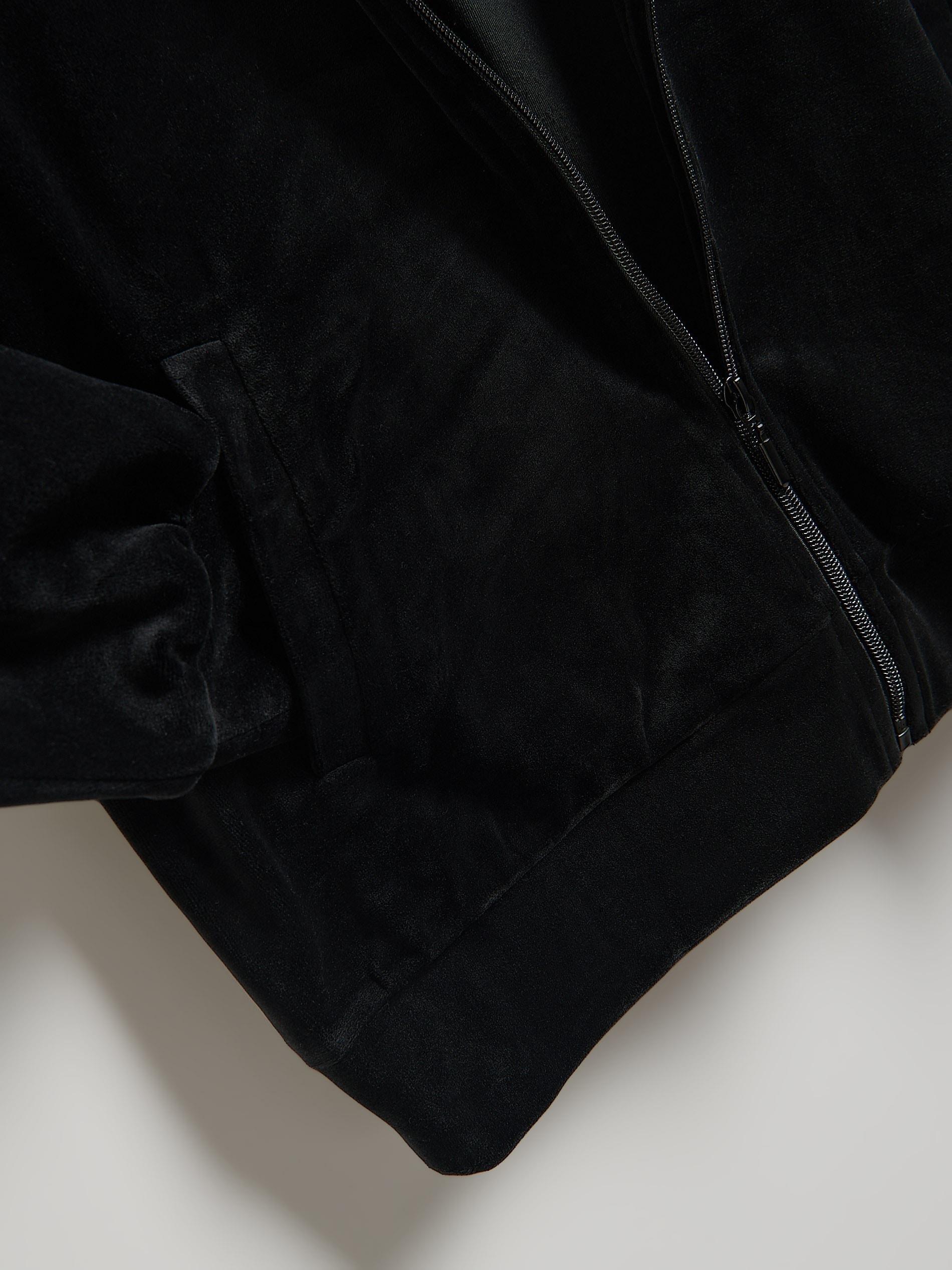 Black Velvet Hoodie, Black, large image number 5