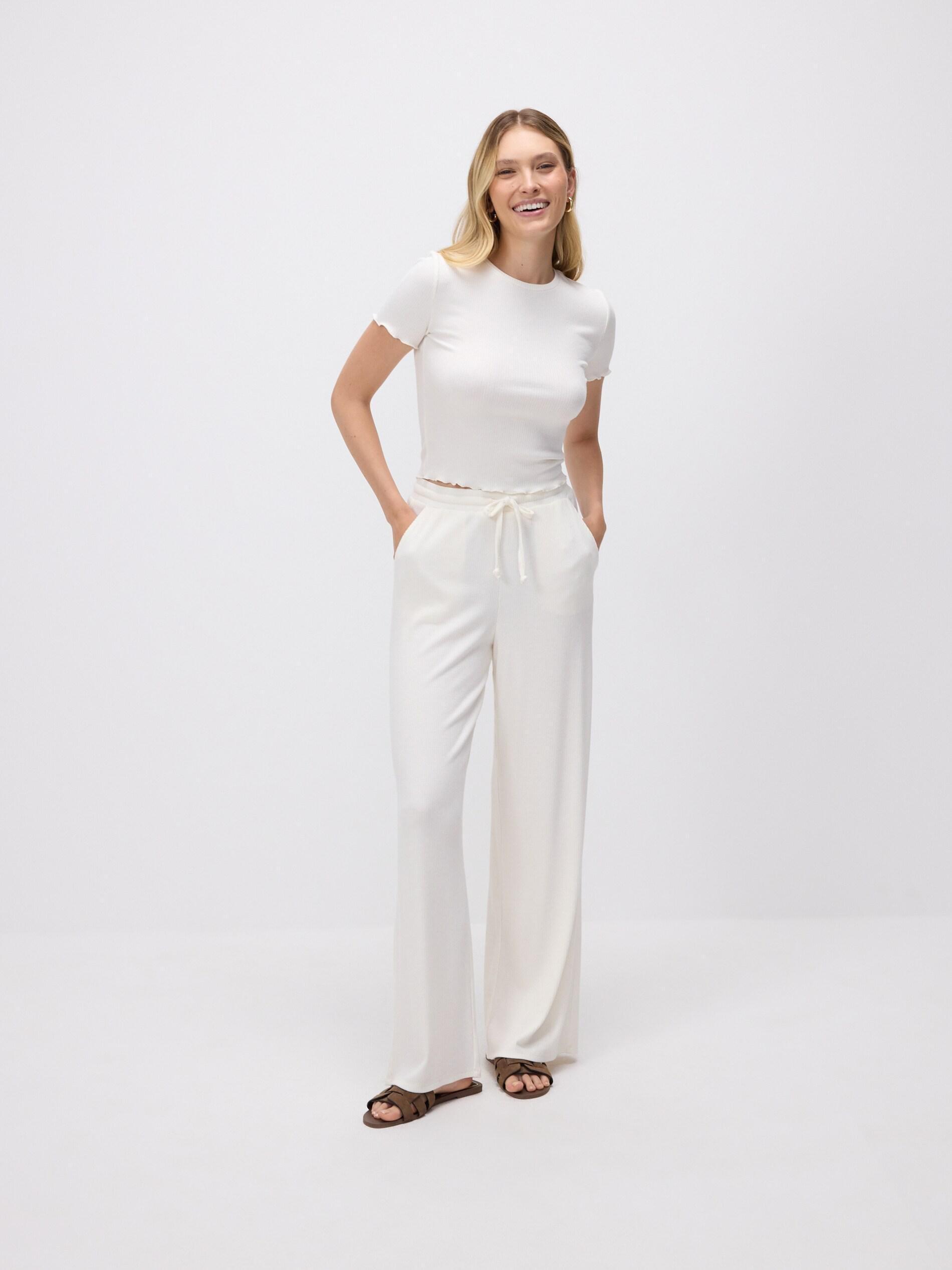 CREAM Structural fabric trousers, Ivory, medium