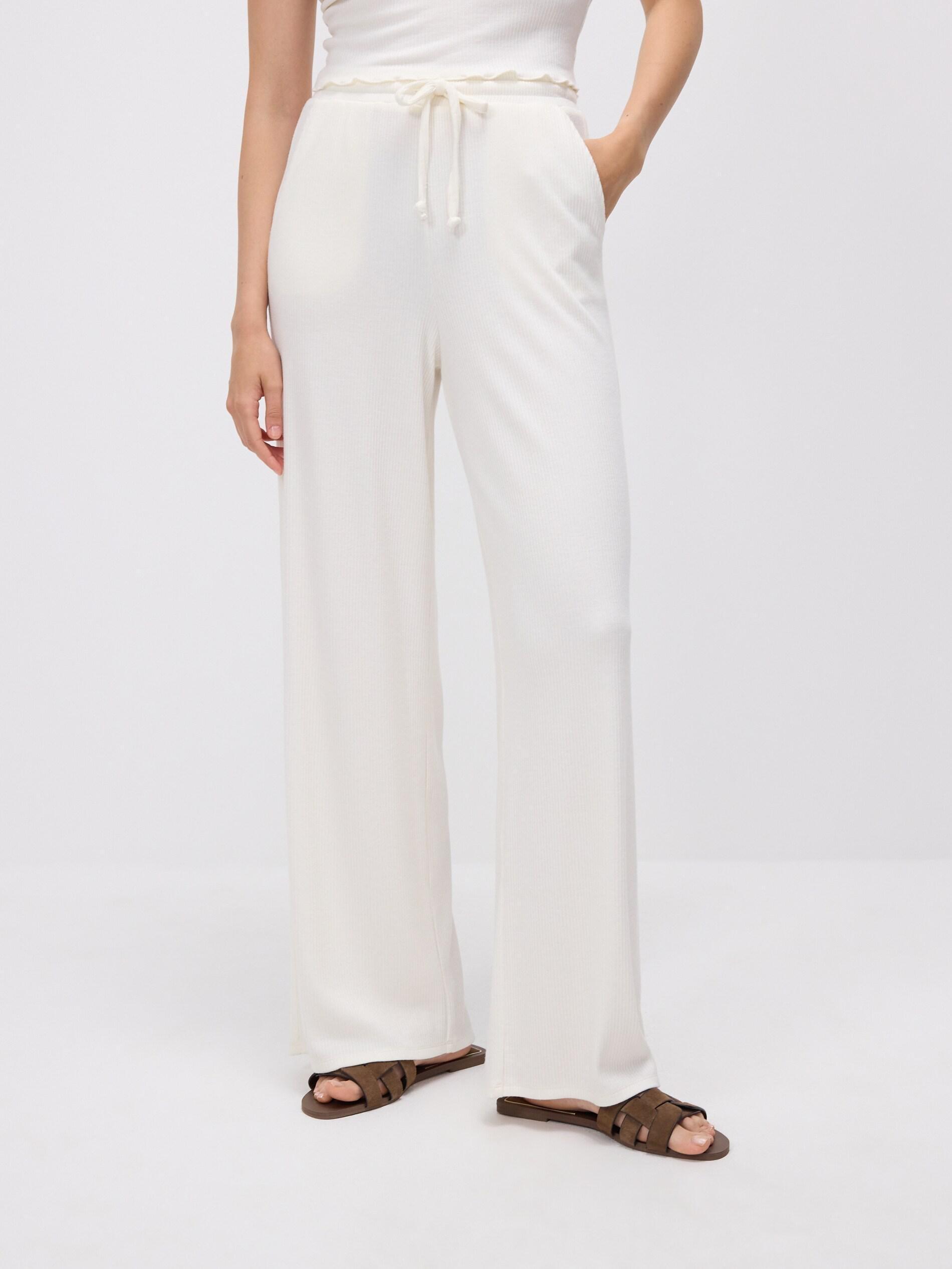 CREAM Structural fabric trousers, Ivory, medium