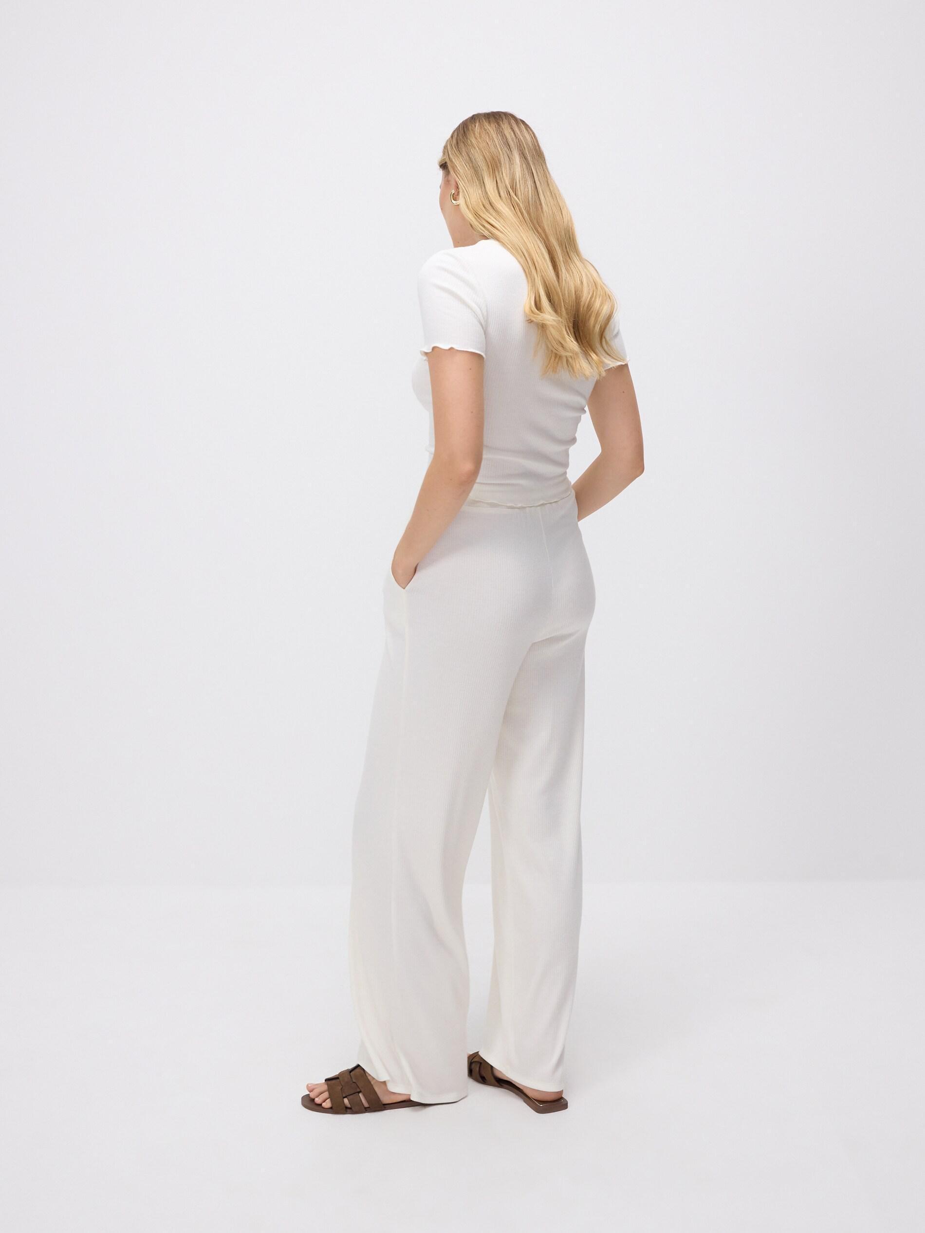 CREAM Structural fabric trousers, Ivory, large image number 3