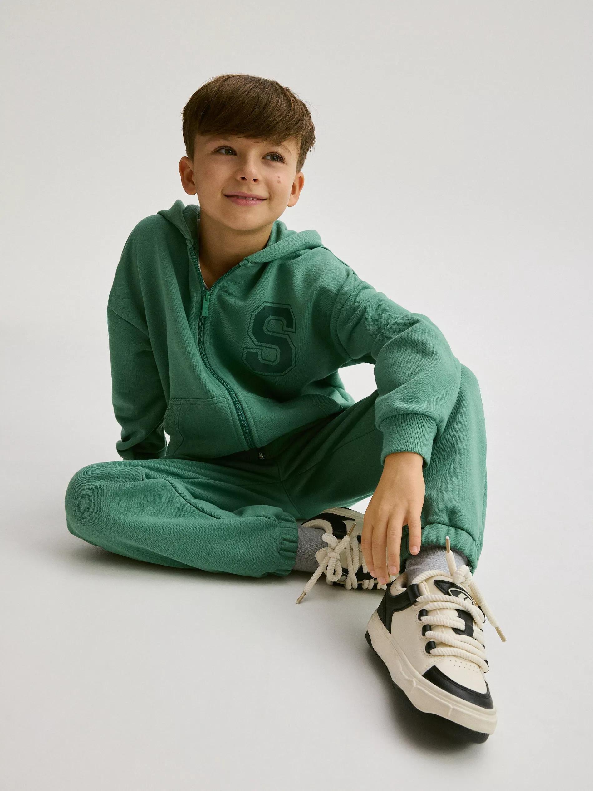 Green Sports Set With Print, , large image number 1