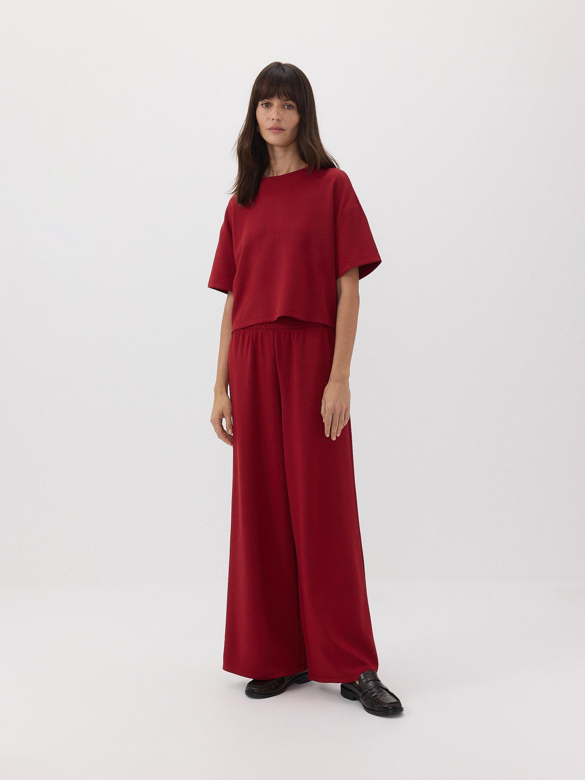 Maroon Wide Leg Trousers, , large image number 2