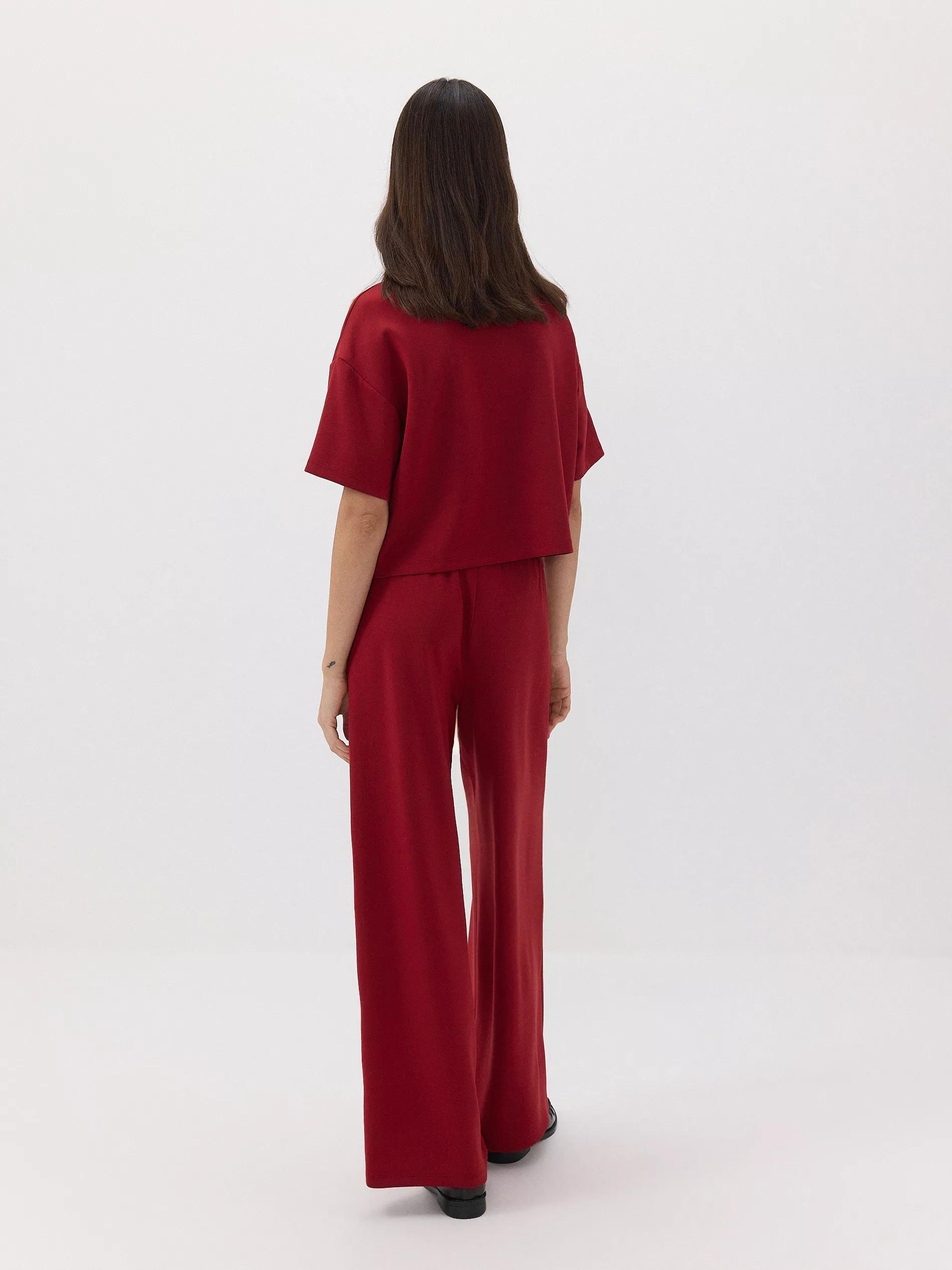 Maroon Wide Leg Trousers, , large image number 3