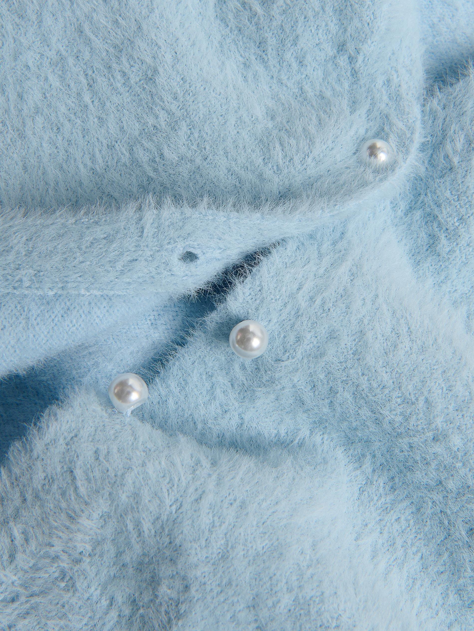 Blue Knit Cardigan, Blue, large image number 3