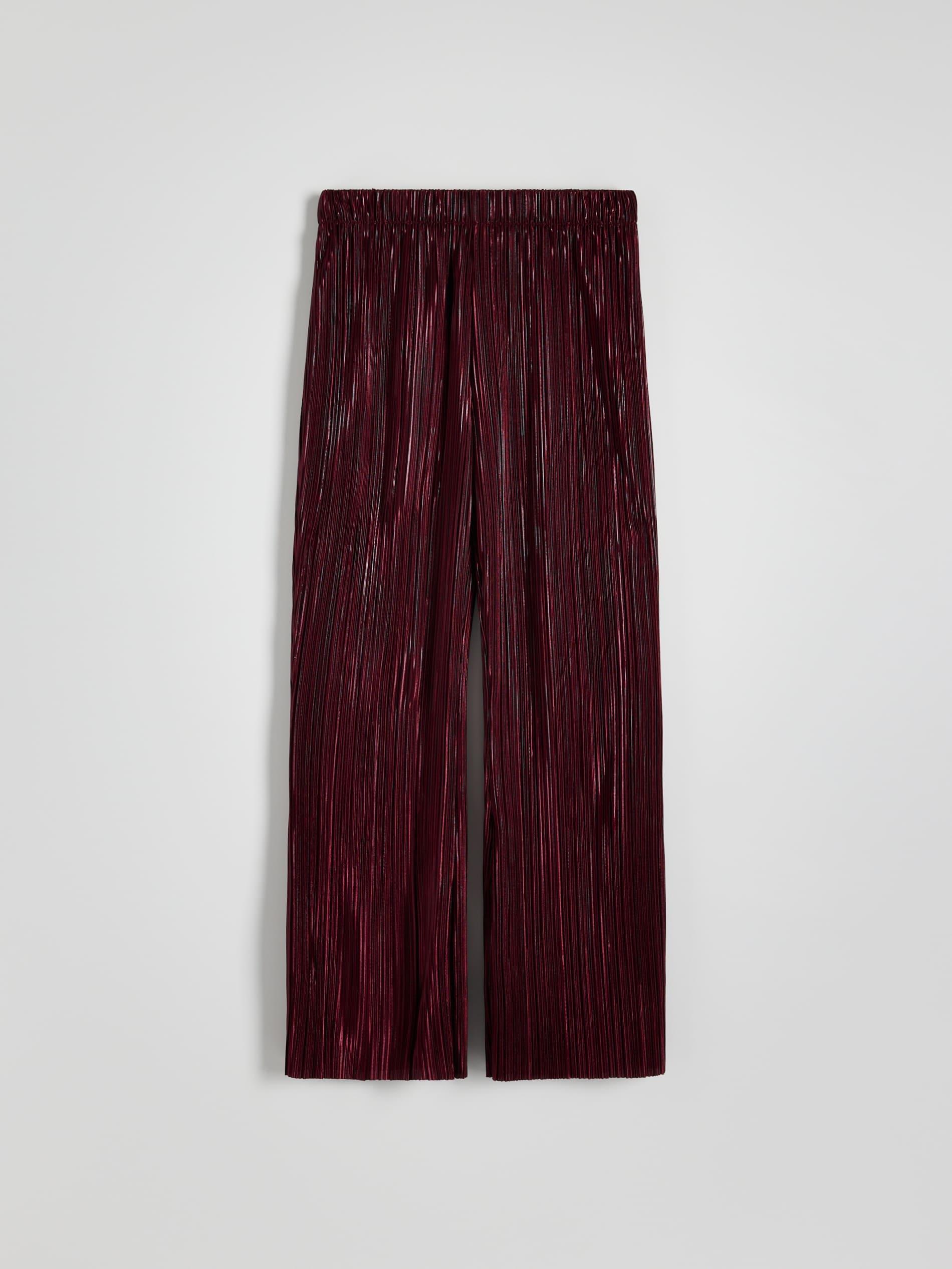 Brown Pleated Wide Leg Trousers, , large image number 3