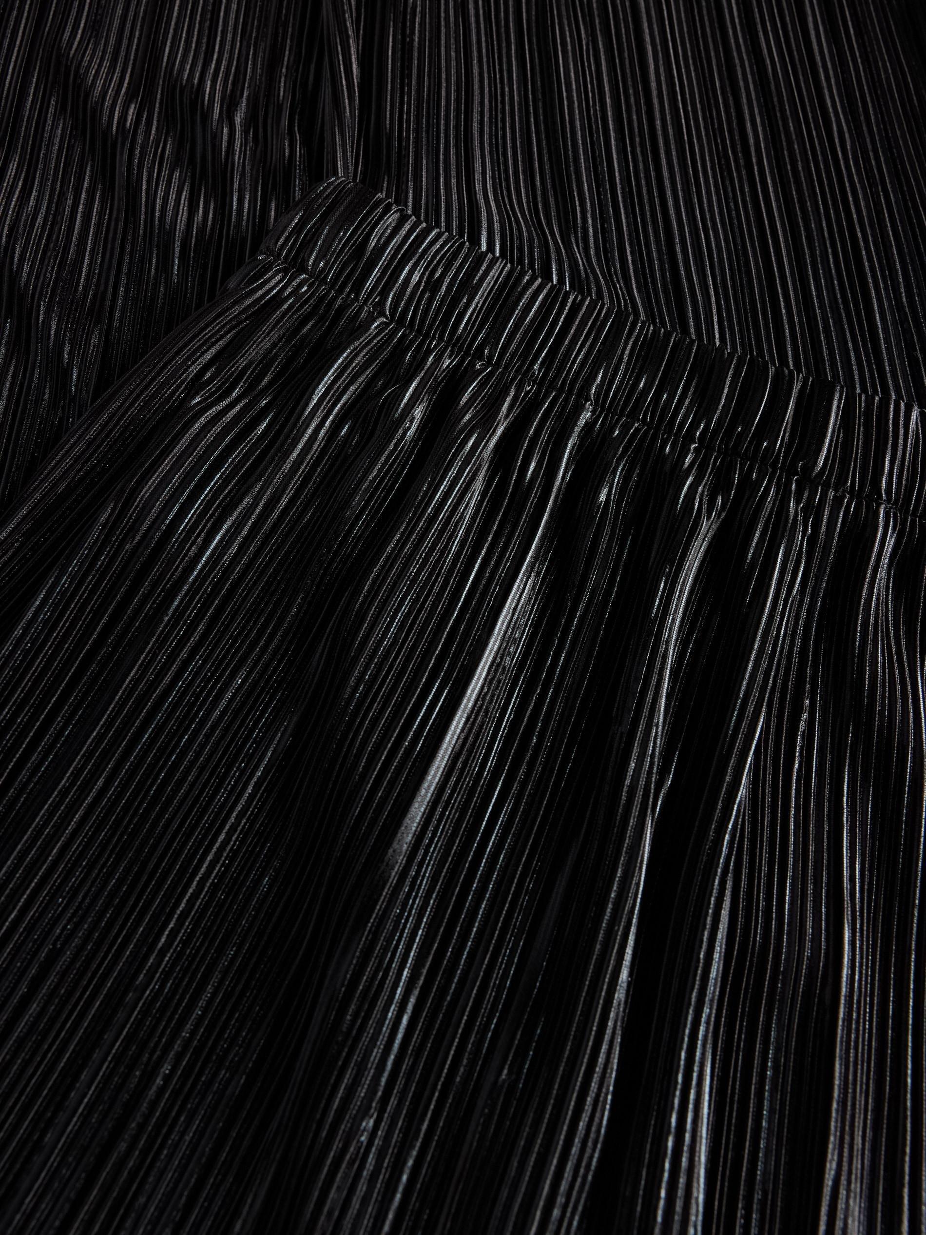 Black Pleated Wide Leg Trousers, , large image number 4