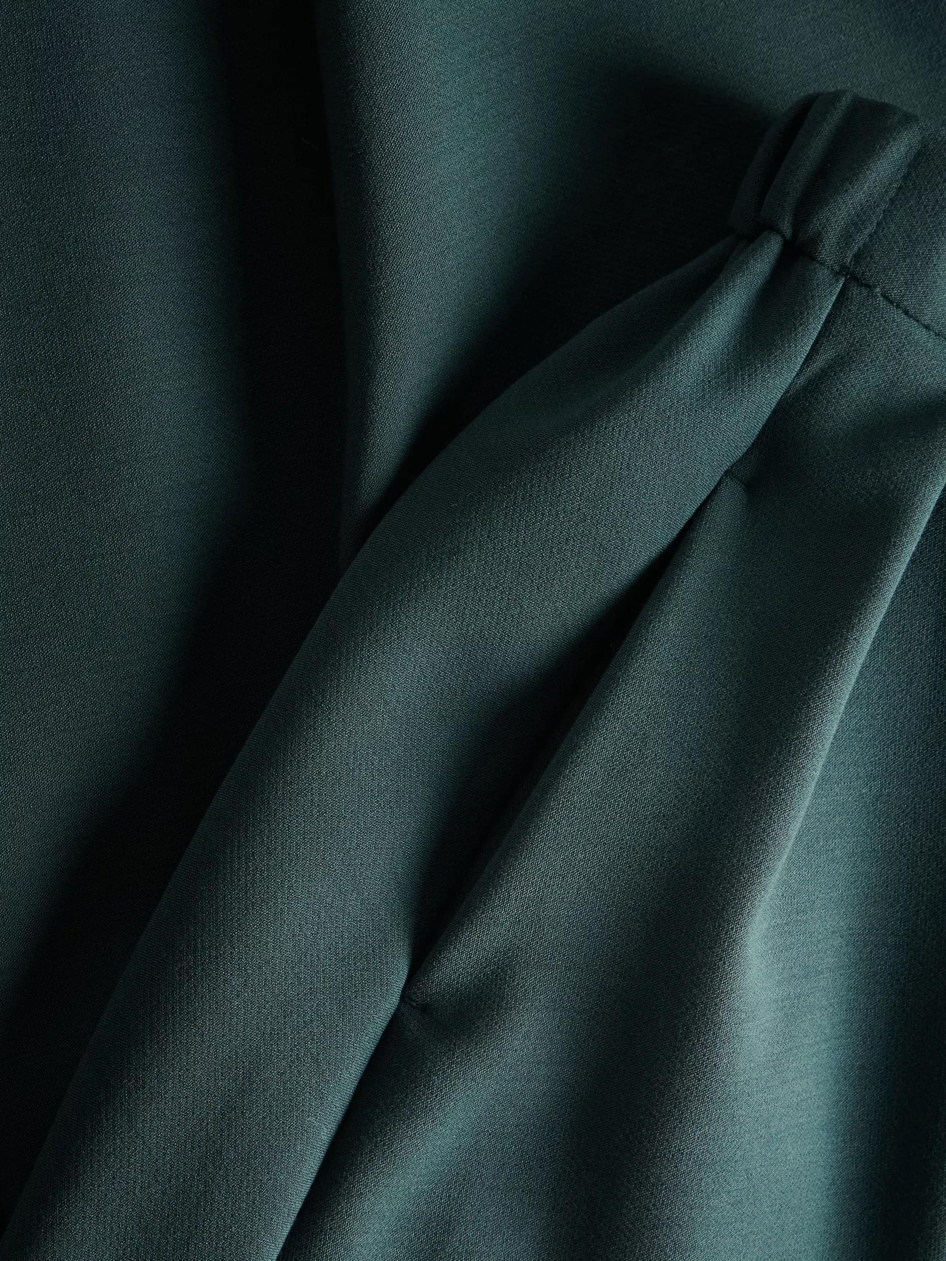 Teal Midi Skirt With Pleats, , large image number 5