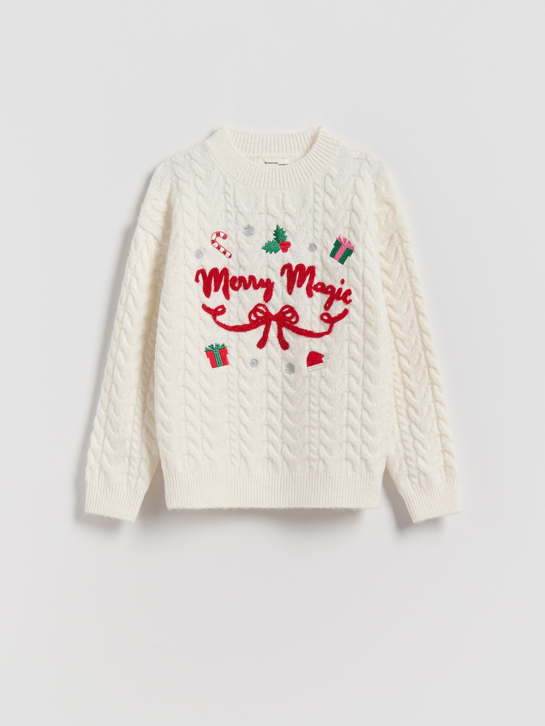 Cream Christmas Sweater, Ivory, medium