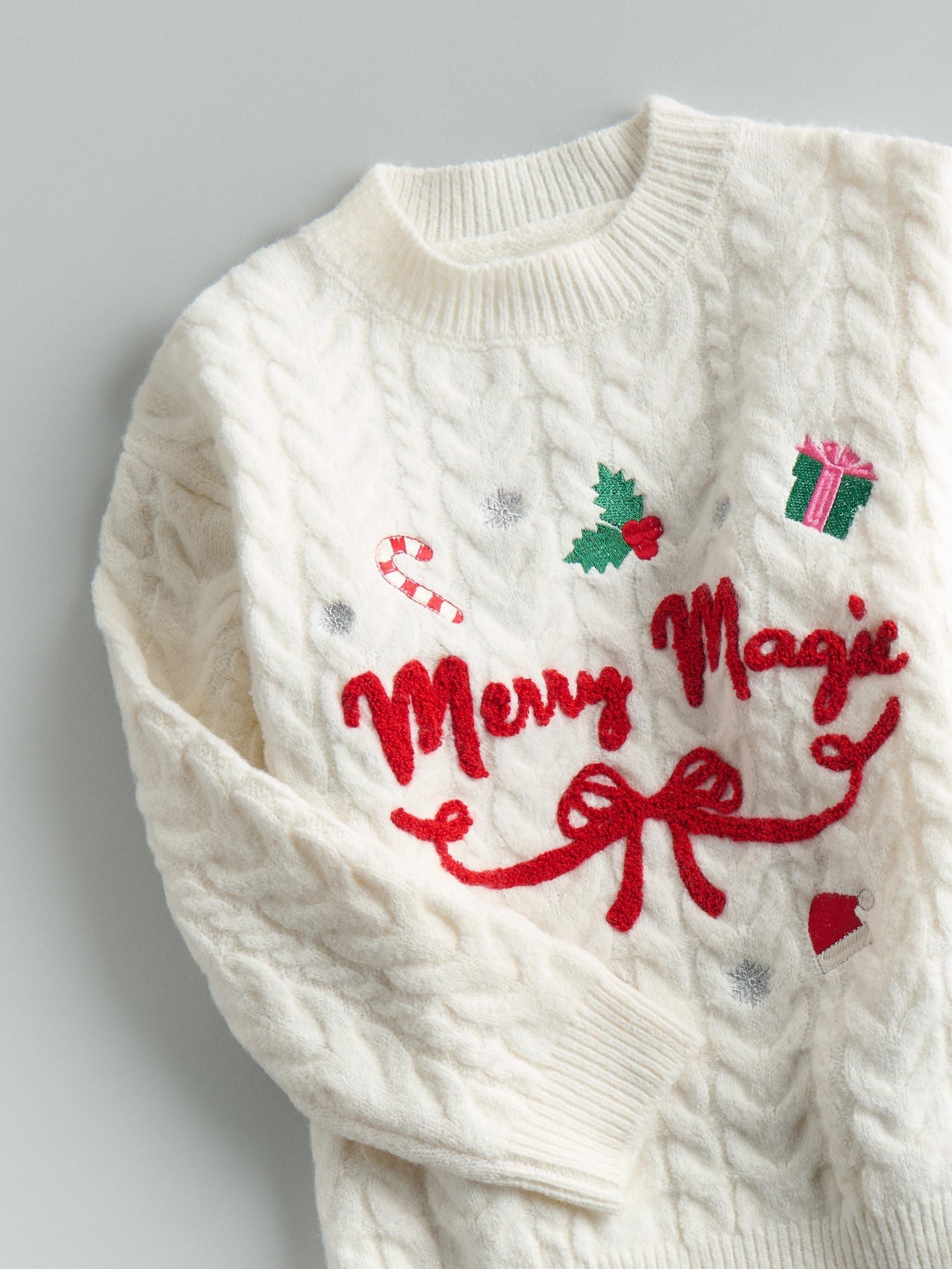 Cream Christmas Sweater, Ivory, large image number 5