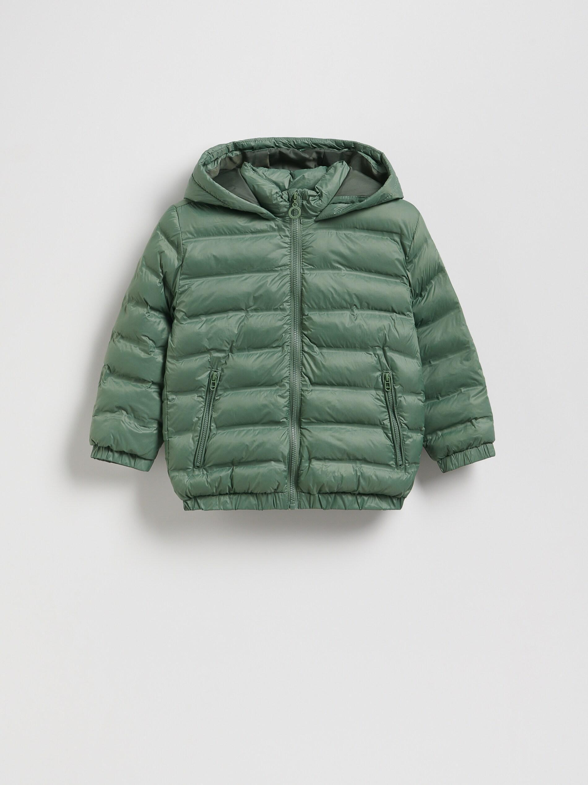 Green Insulated Quilted Jacket, Kids Boys, Green, medium