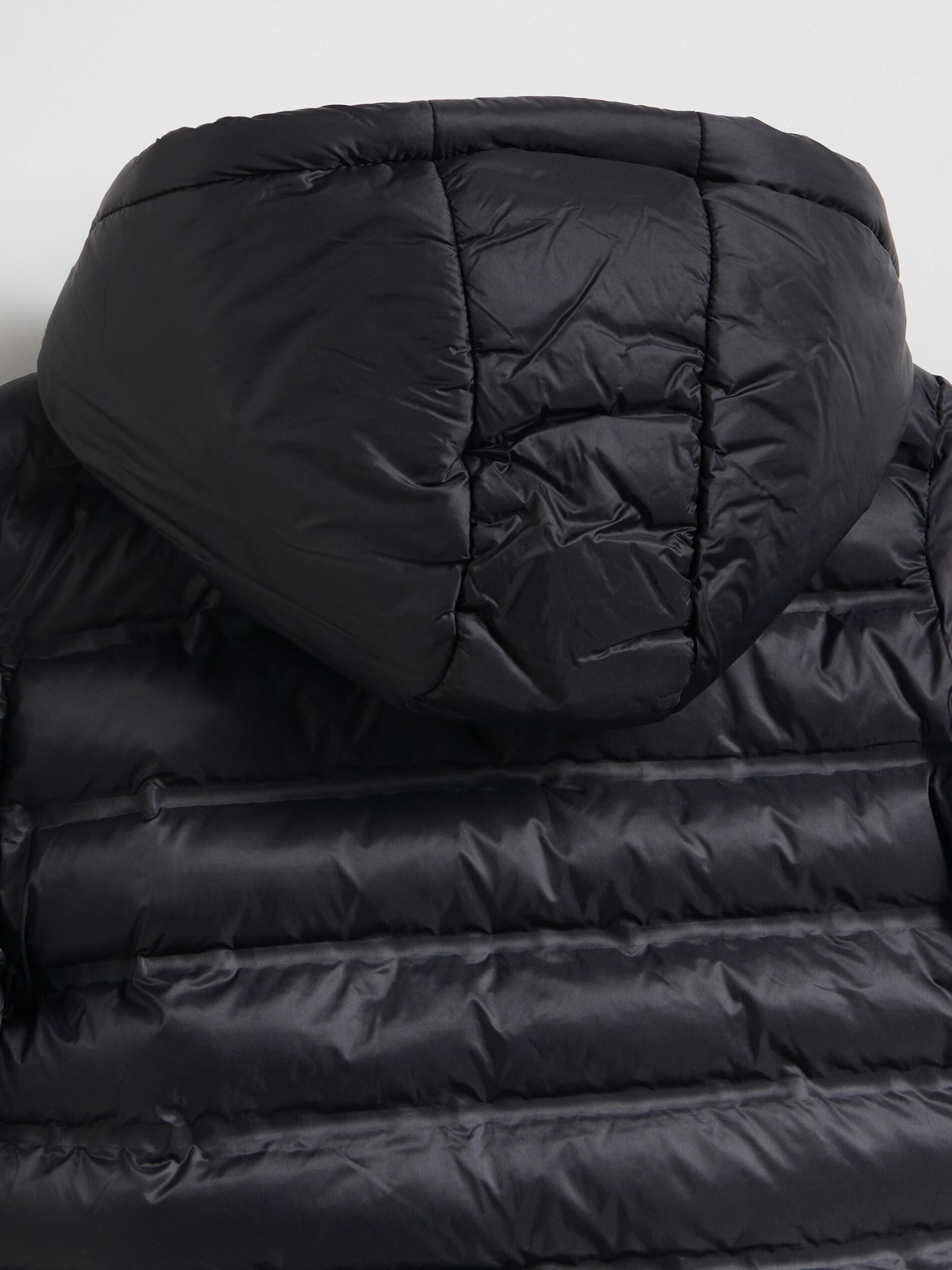 Black Insulated Quilted Jacket, Kids Boys, Black, large image number 2