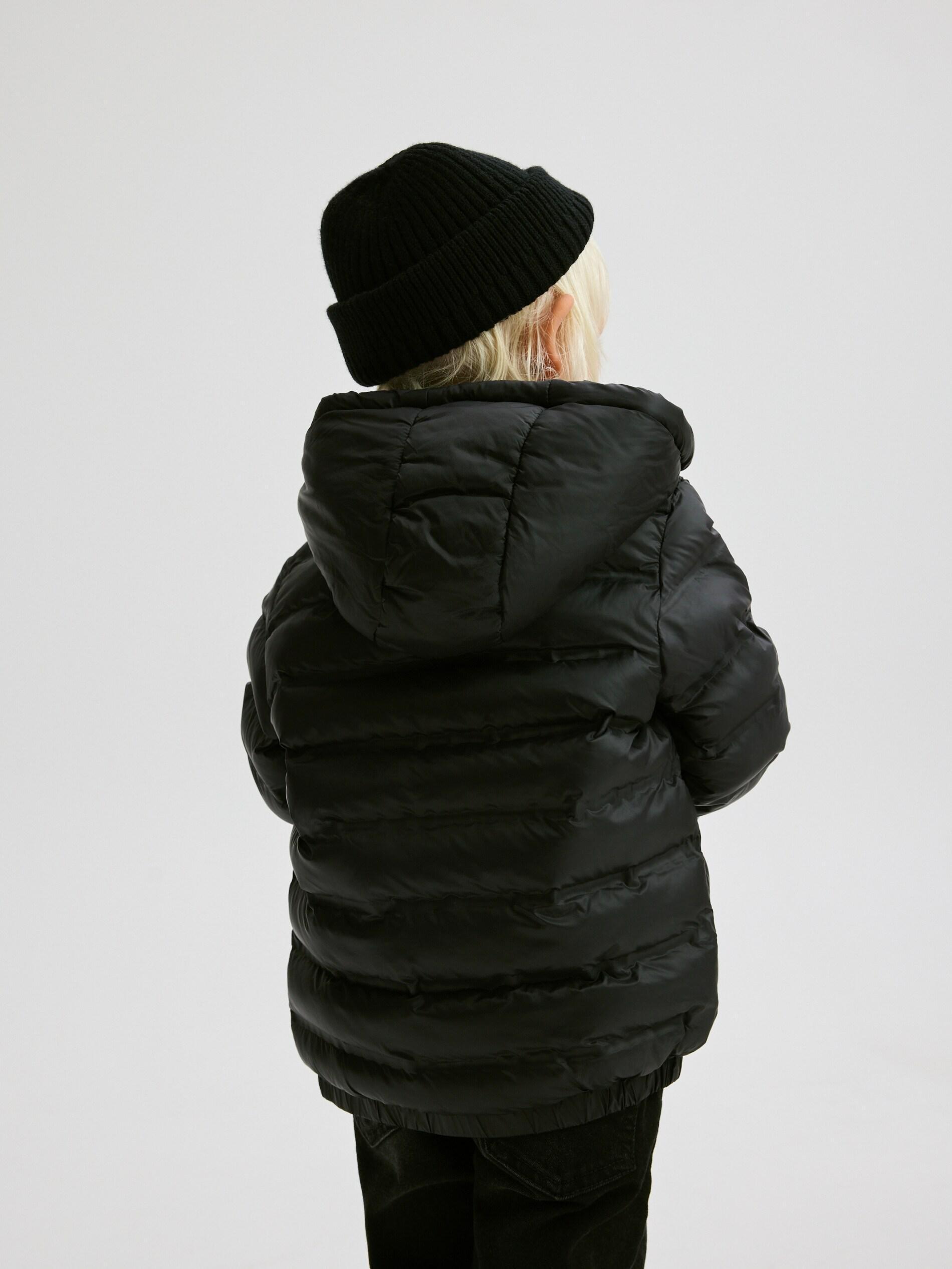 Black Insulated Quilted Jacket, Kids Boys, Black, large image number 5