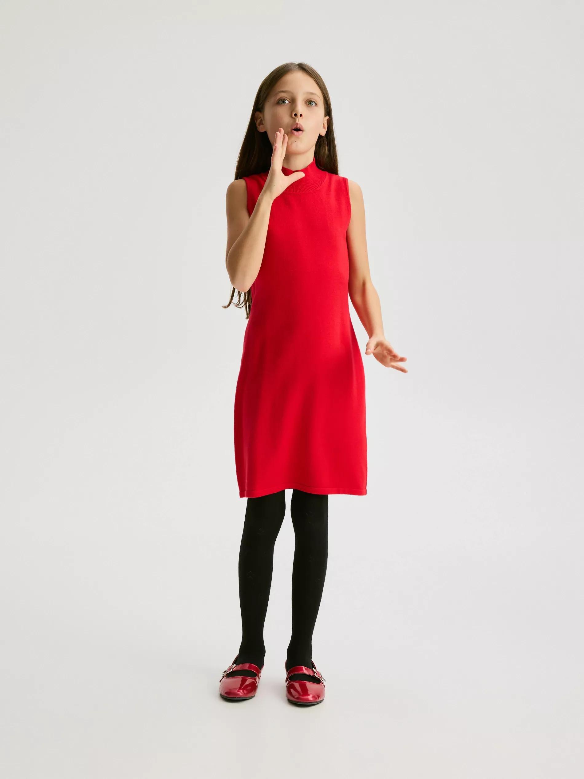 Red Viscose Blend Jersey Dress, Red, large image number 0