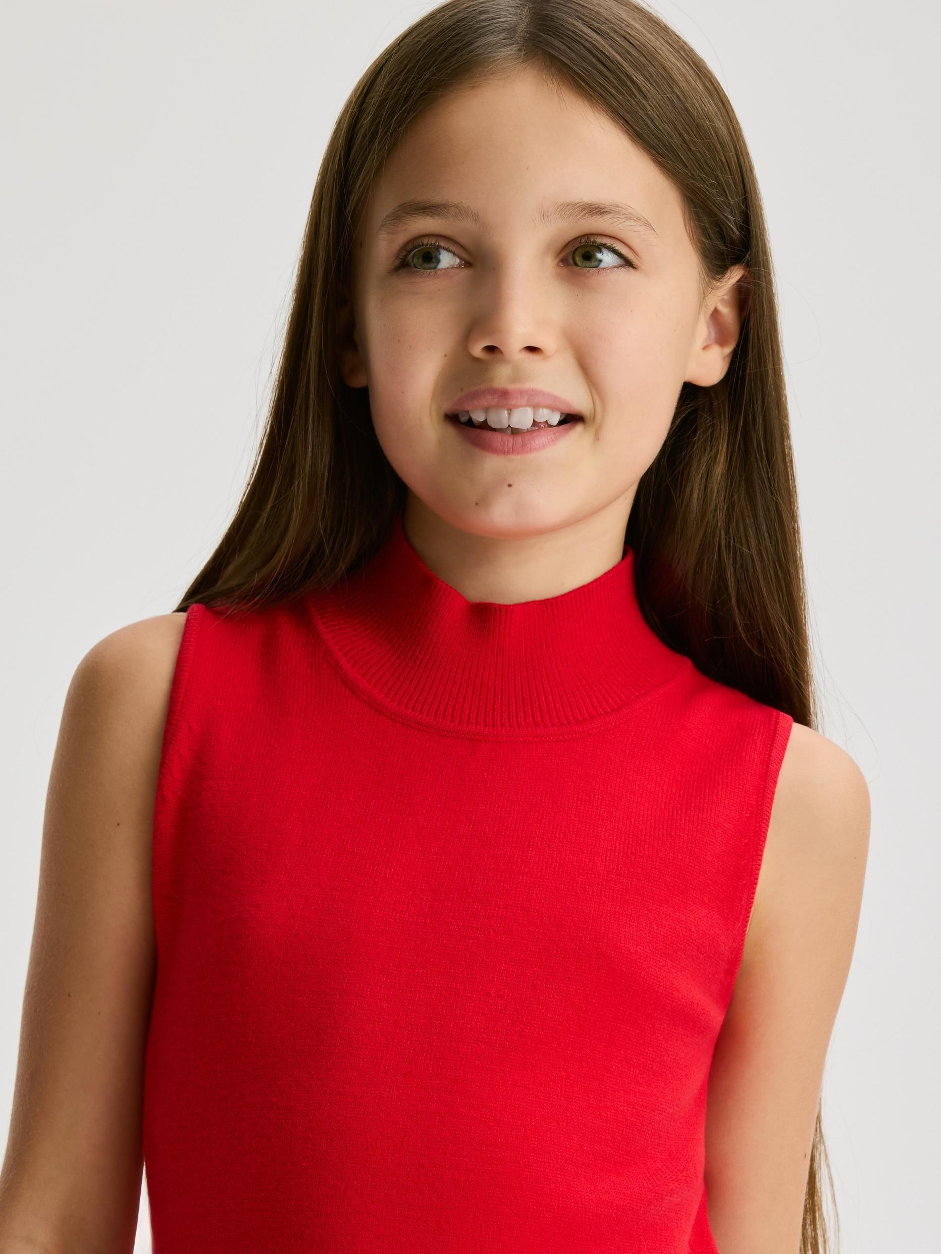 Red Viscose Blend Jersey Dress, Red, large image number 1