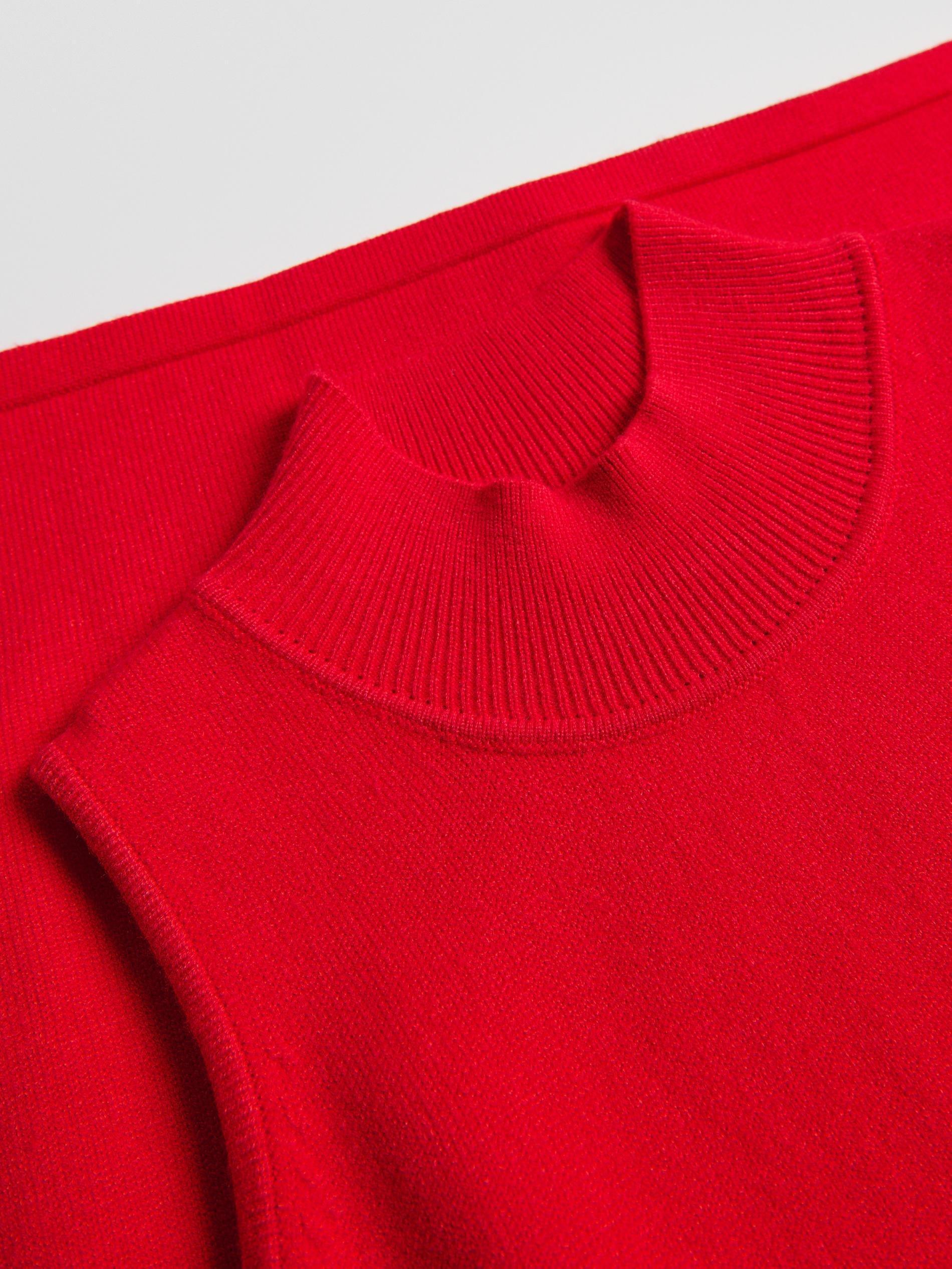 Red Viscose Blend Jersey Dress, Red, large image number 4