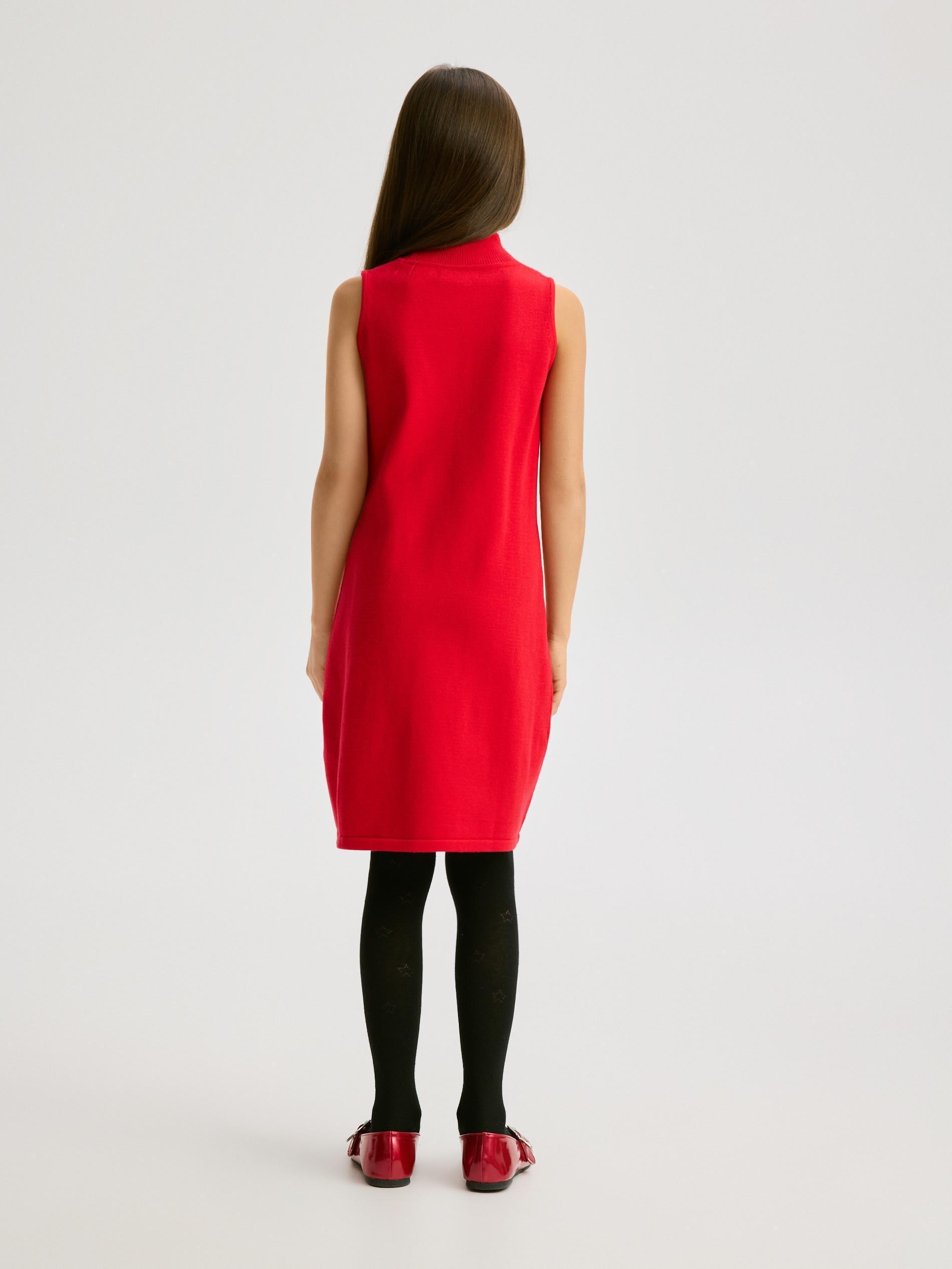 Red Viscose Blend Jersey Dress, Red, large image number 5