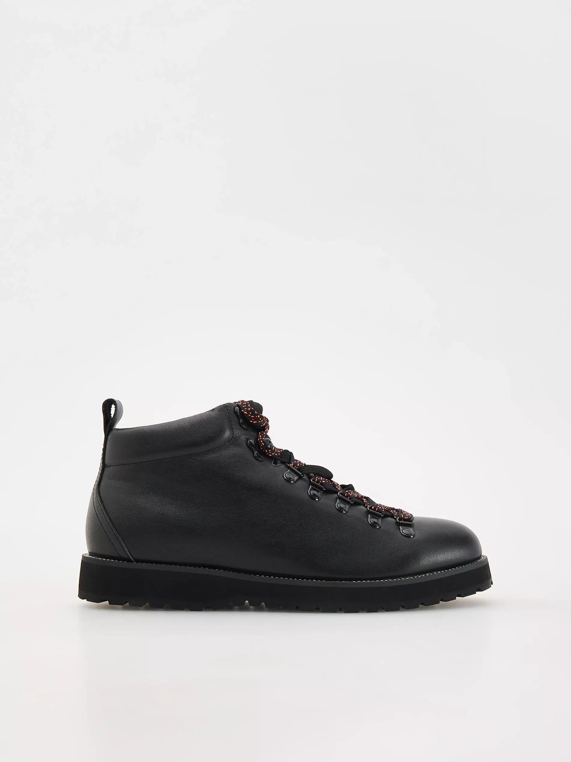 Black Leather Trekking Shoes, , large image number 2