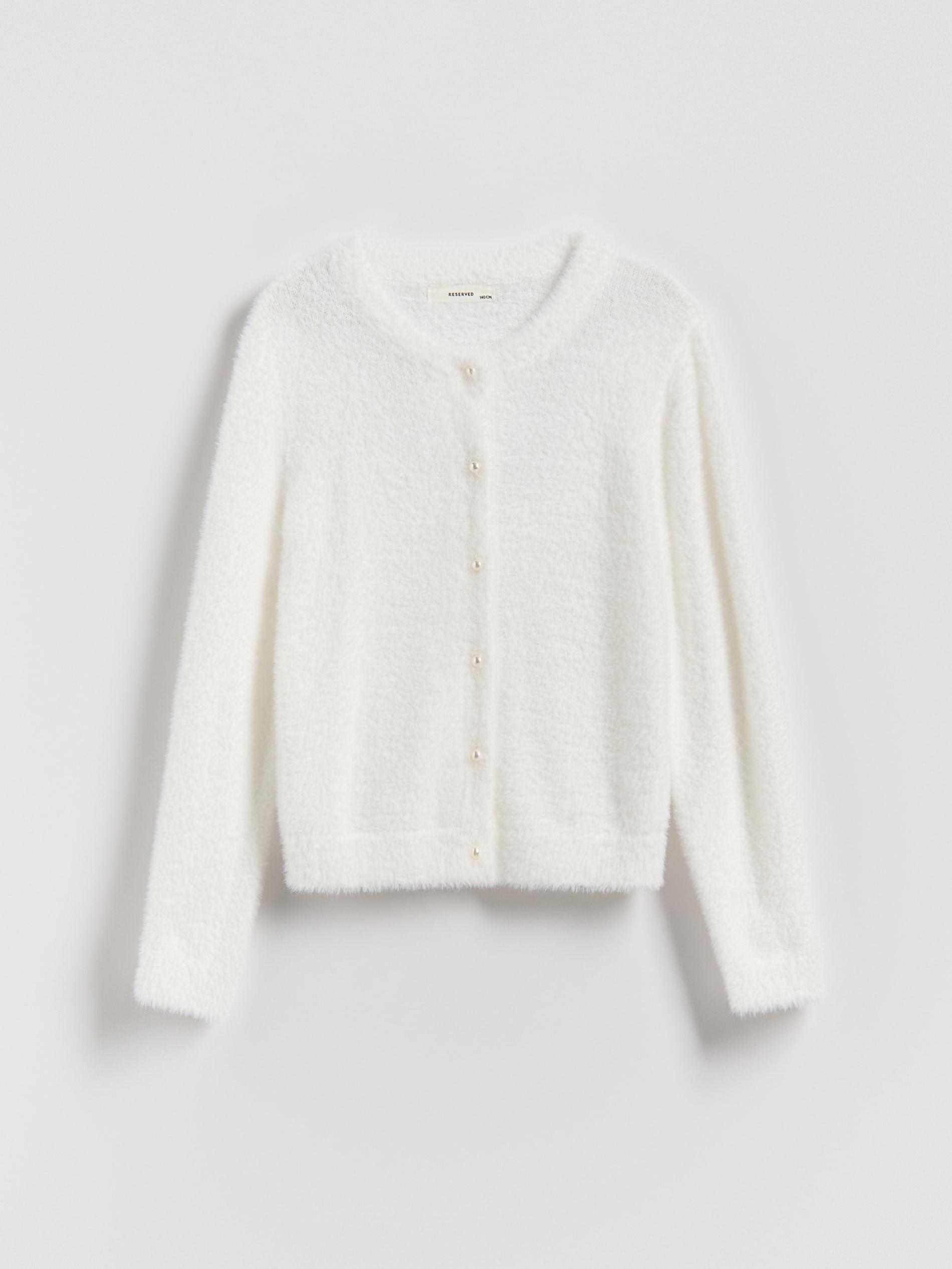 Cream Cardigan With Decorative Buttons, Ivory, large image number 2