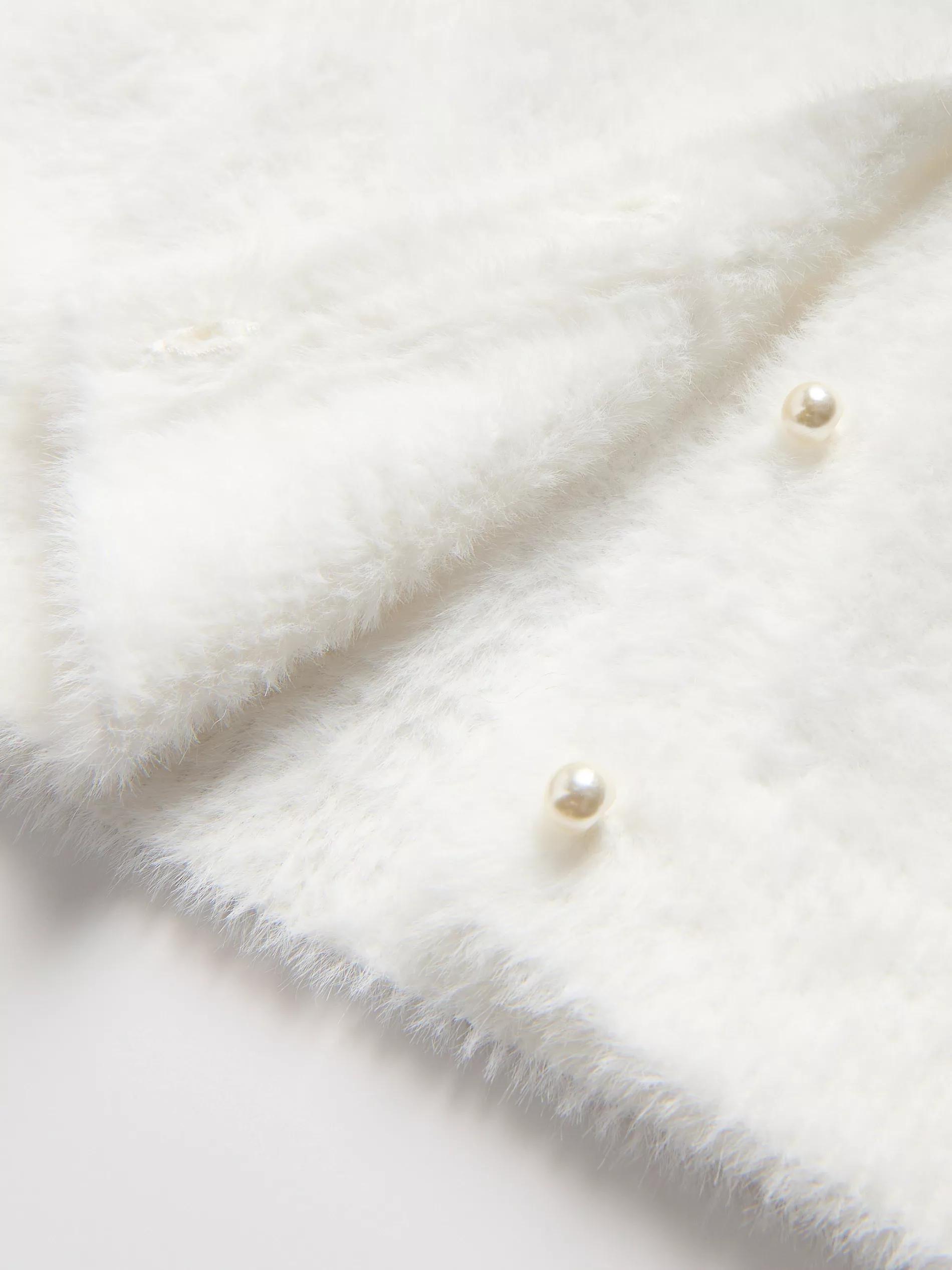 Cream Cardigan With Decorative Buttons, Ivory, large image number 3