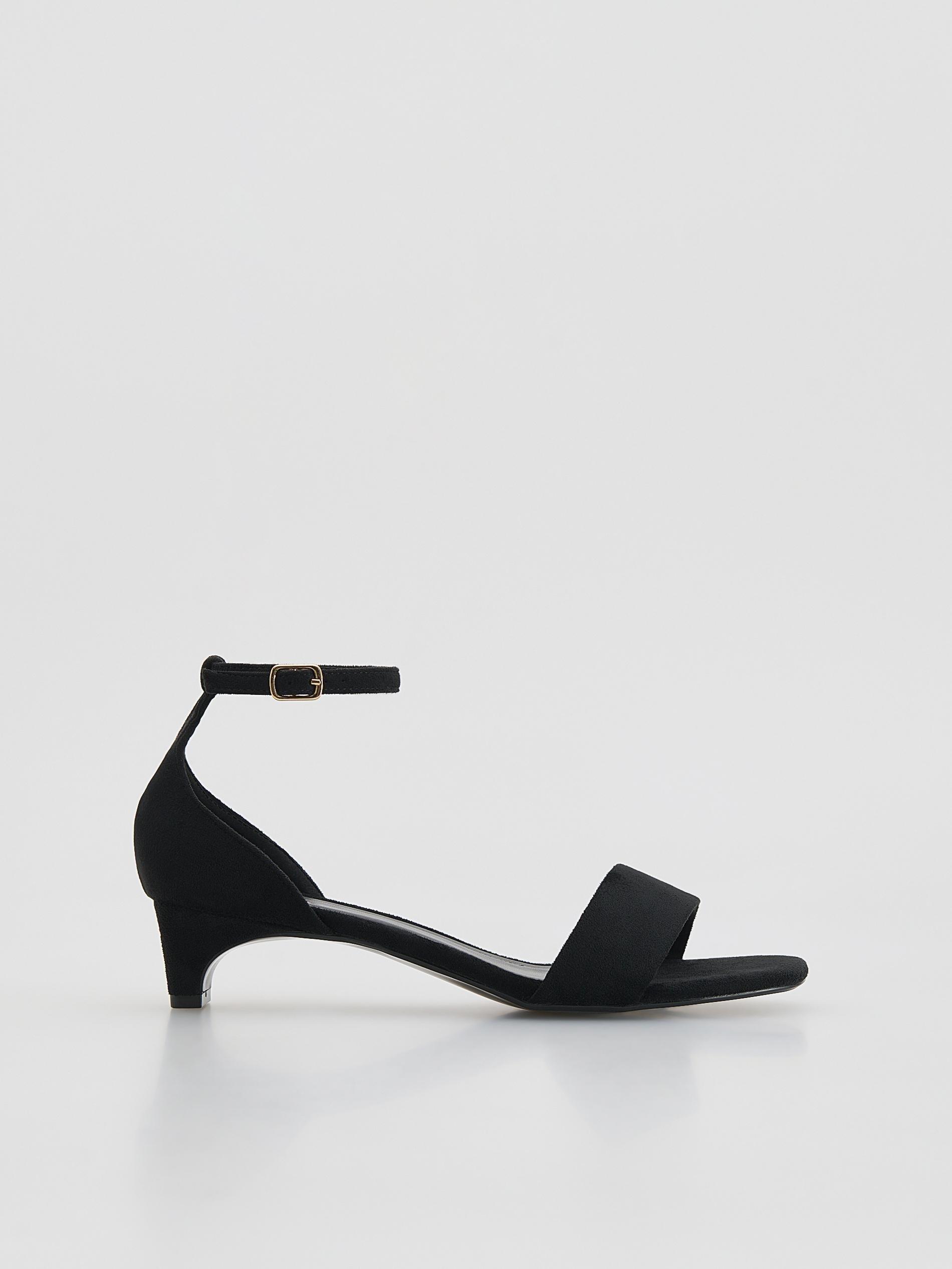 Black Heeled Sandals, Black, large image number 0