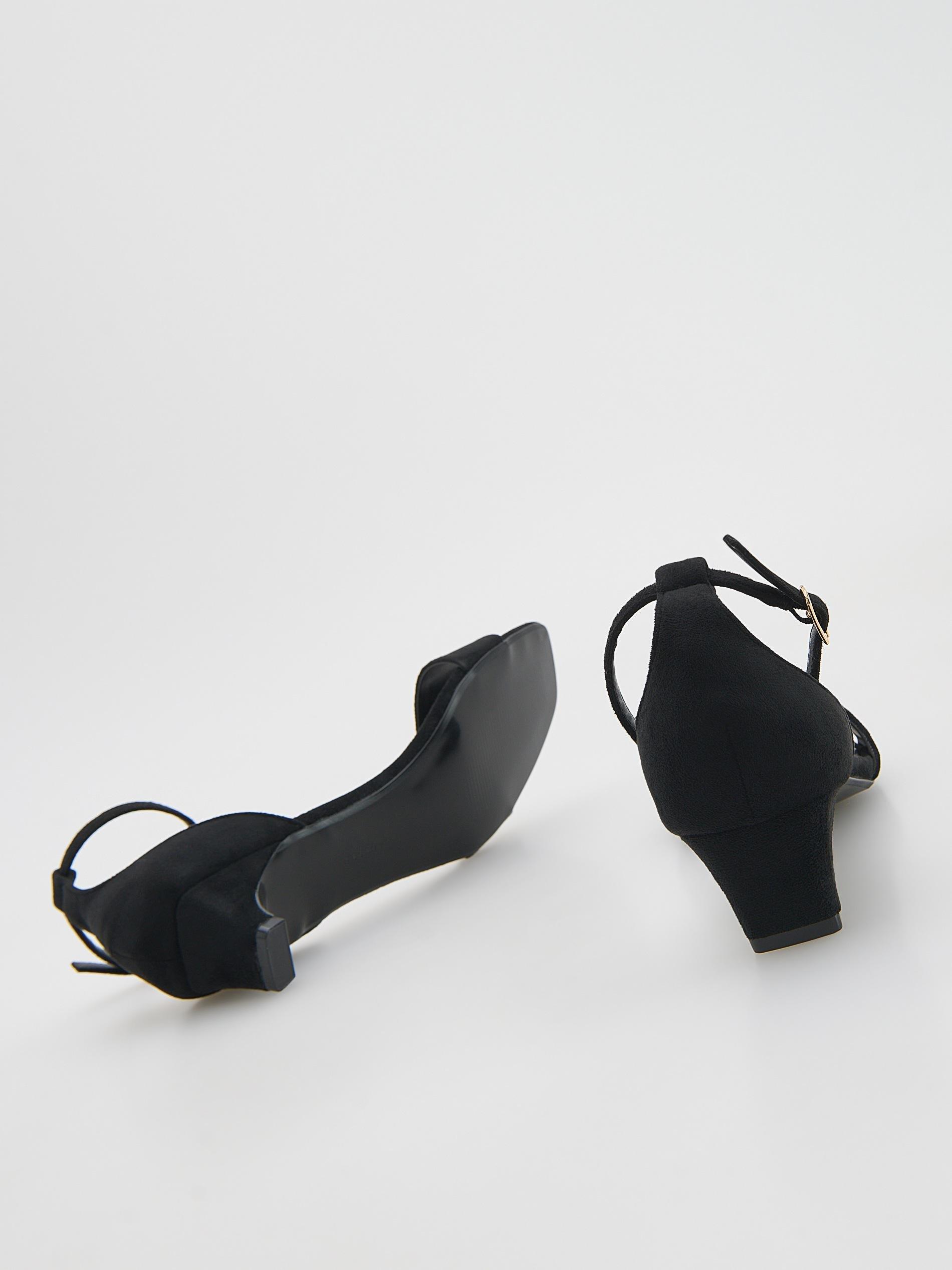 Black Heeled Sandals, Black, large image number 2