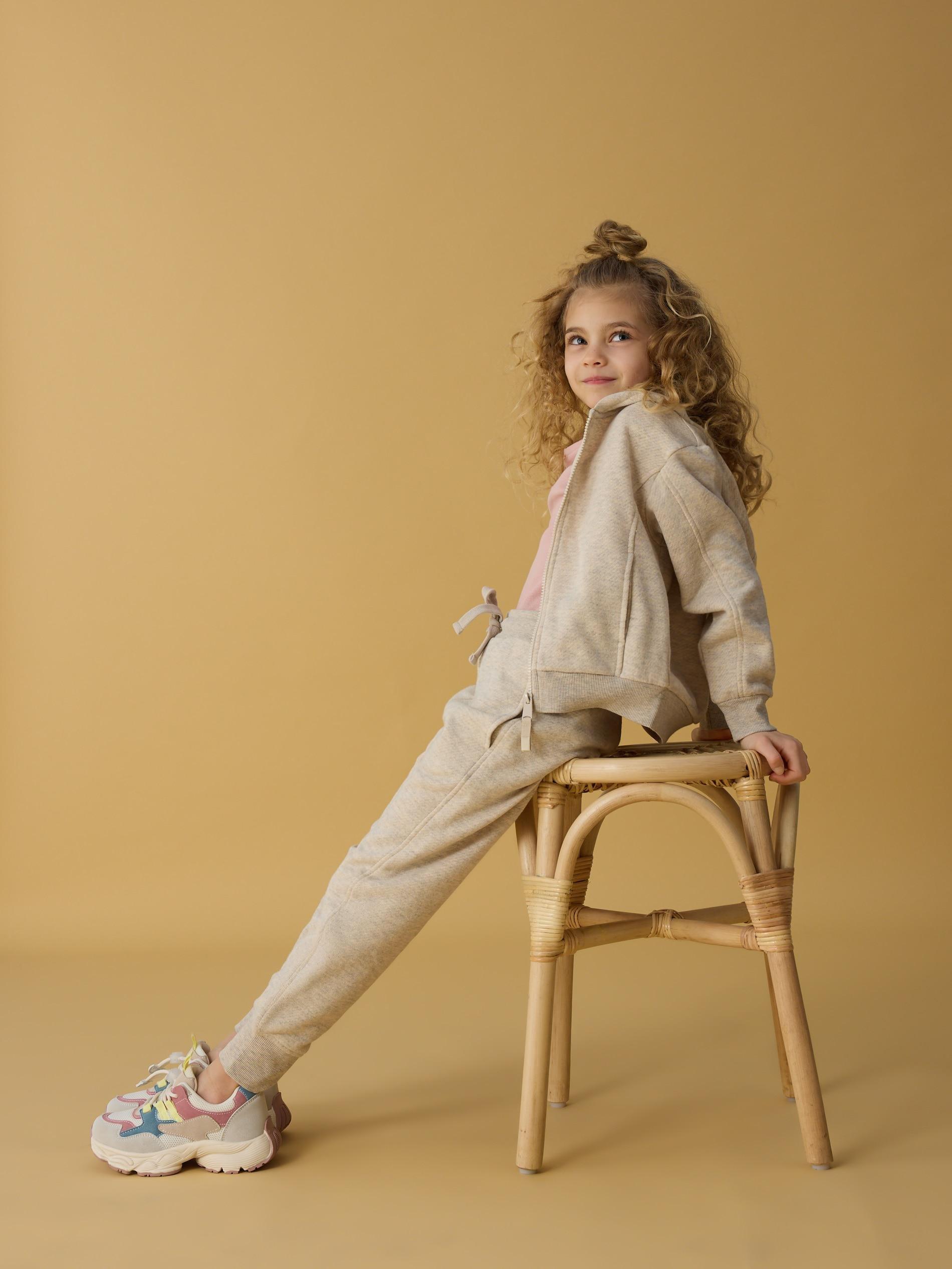Beige Wide-Leg Sweatpants, Beige, large image number 1