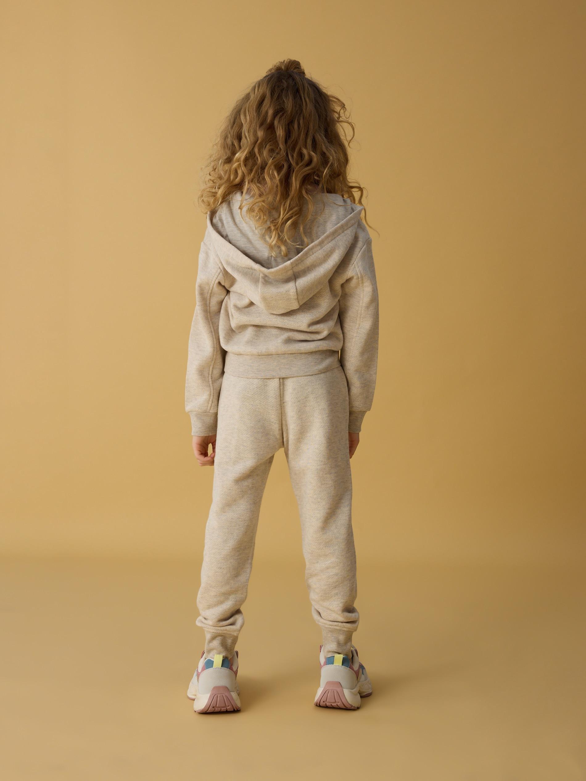 Beige Wide-Leg Sweatpants, Beige, medium