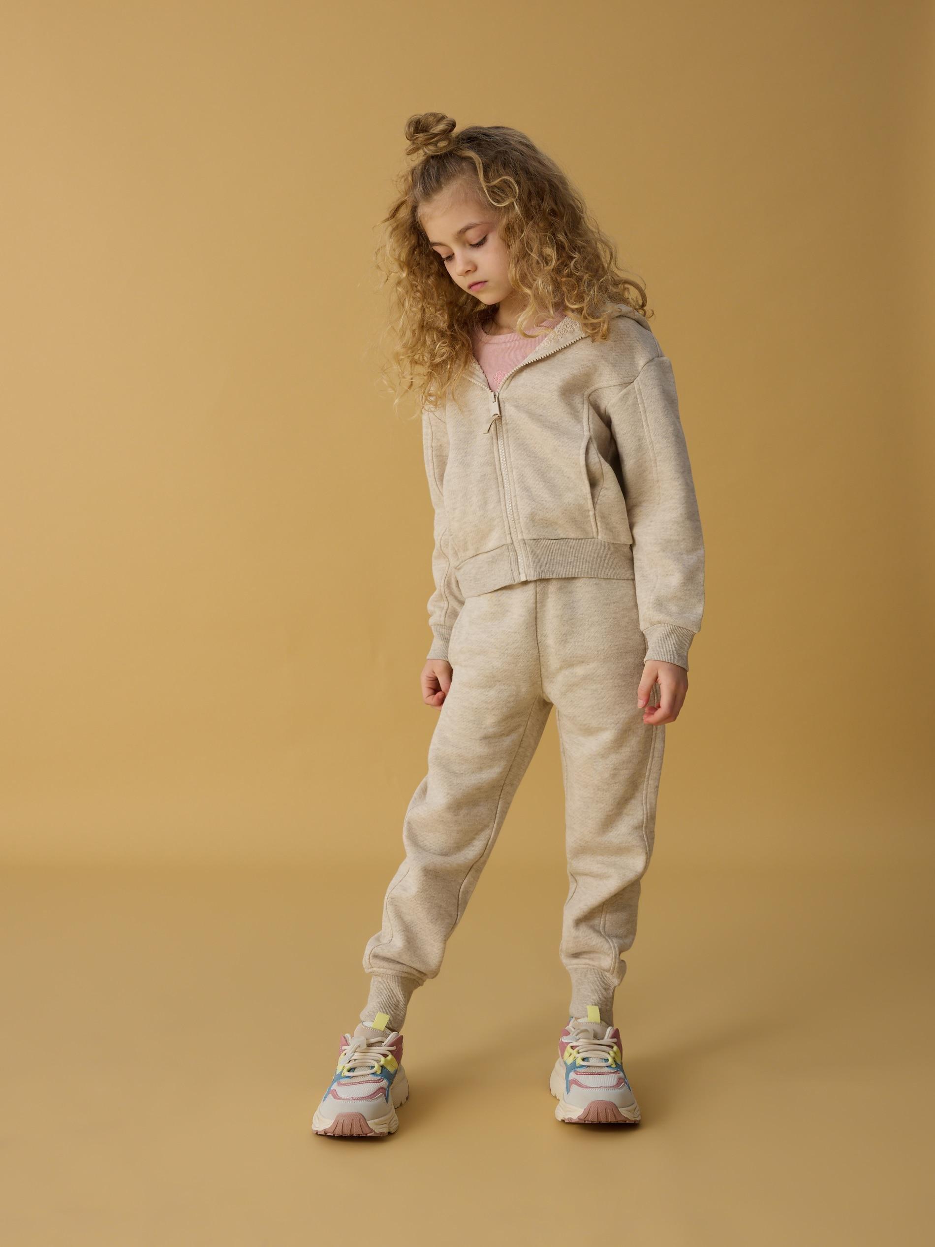 Beige Wide-Leg Sweatpants, Beige, large image number 4