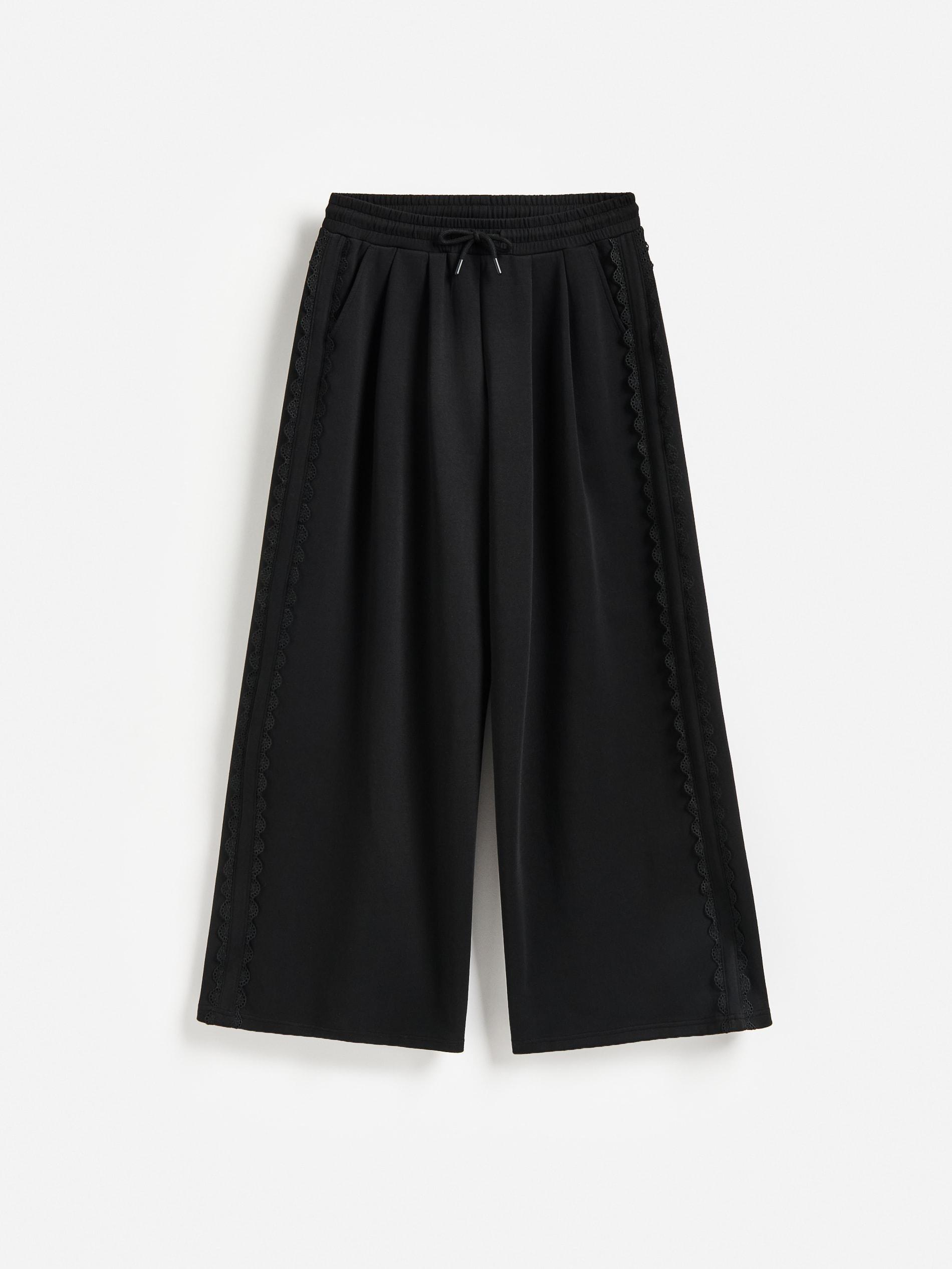 Black Trousers With Decorative Insert, Black, large image number 4