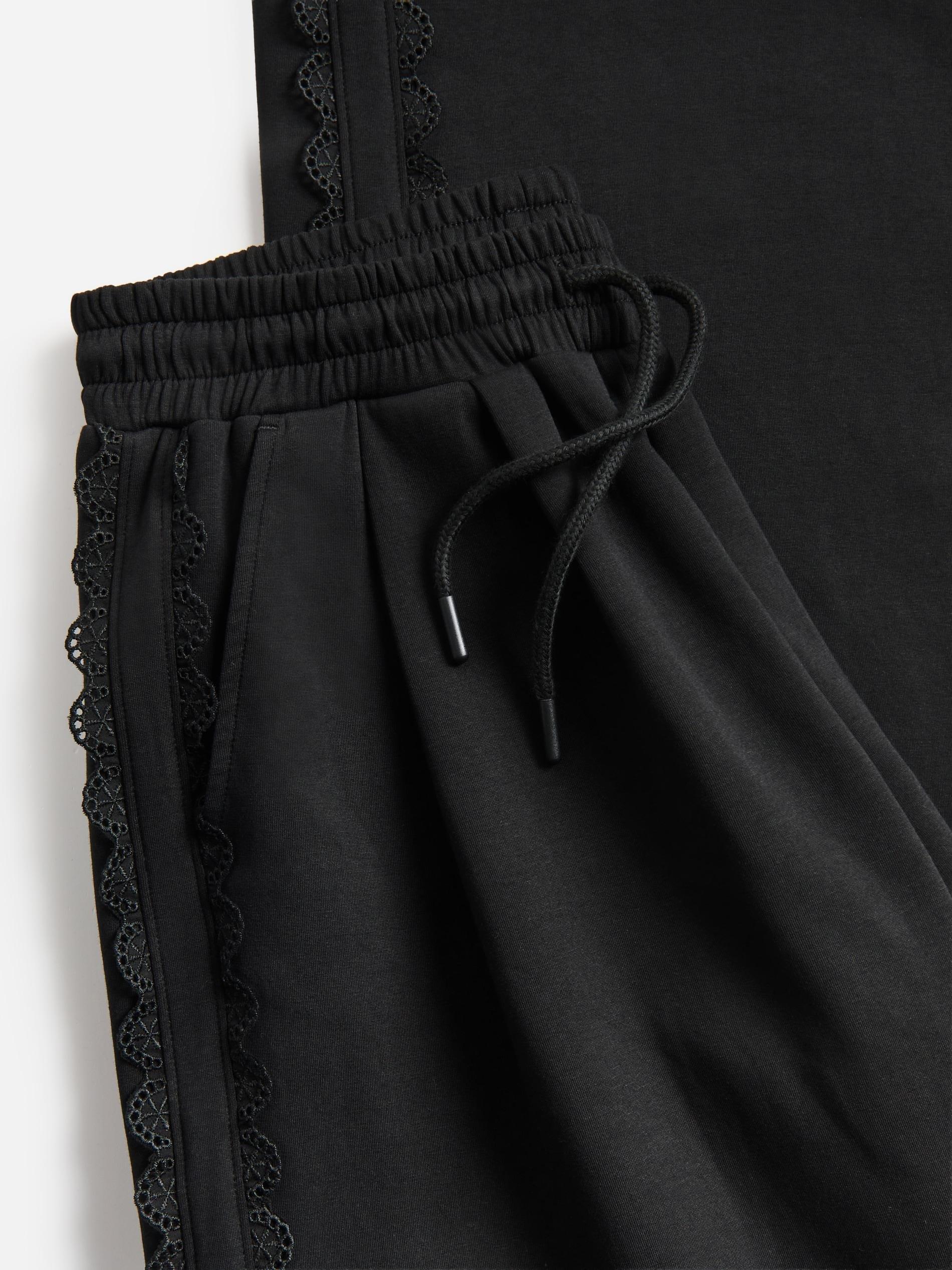 Black Trousers With Decorative Insert, Black, large image number 5