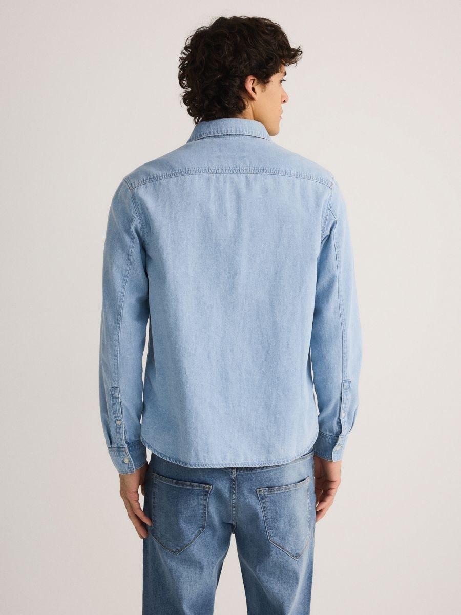 Blue Regular Fit Denim Shirt, , large image number 2
