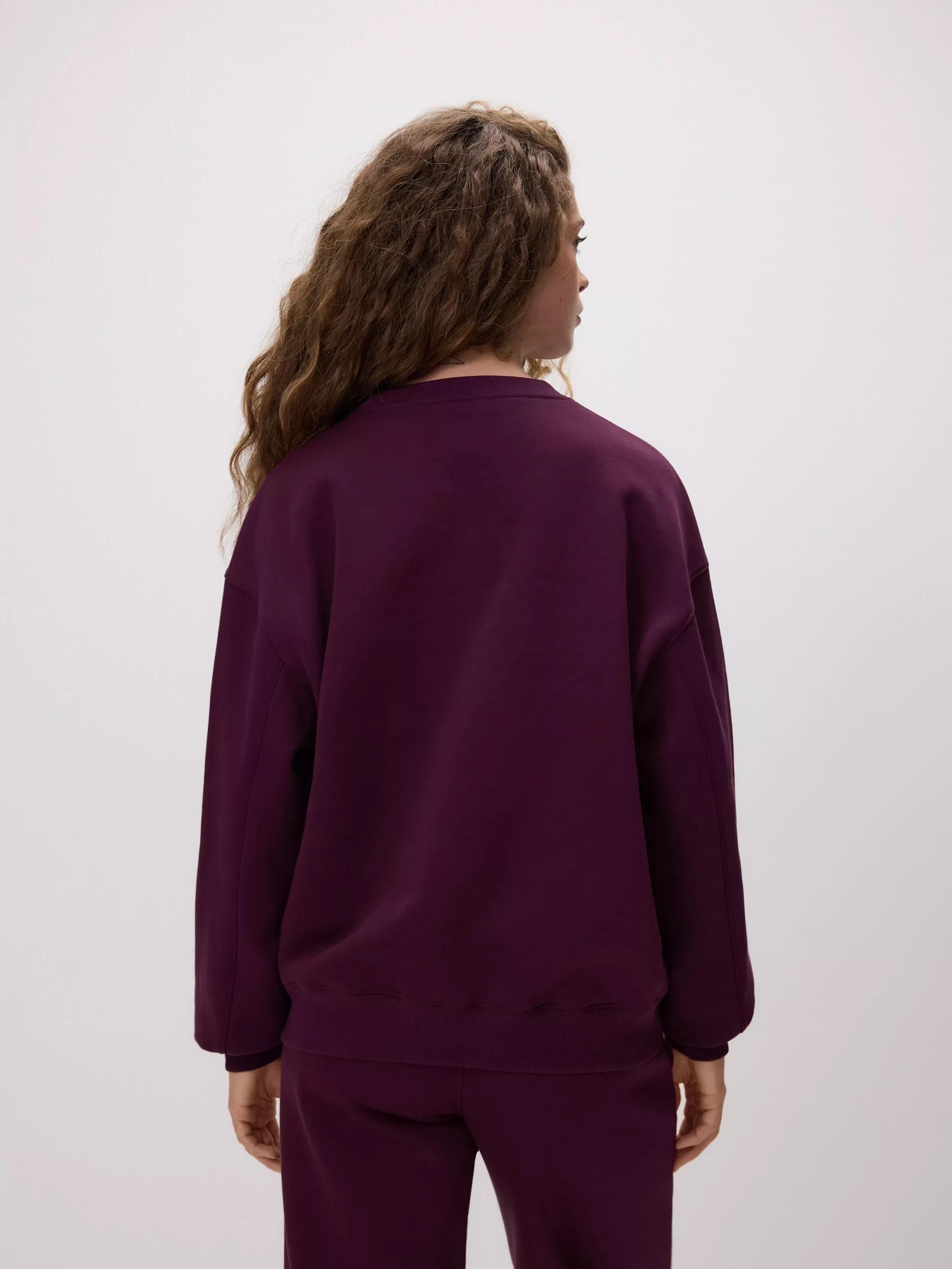 Purple Plain Cotton Rich Sweatshirt, Purple, large image number 5