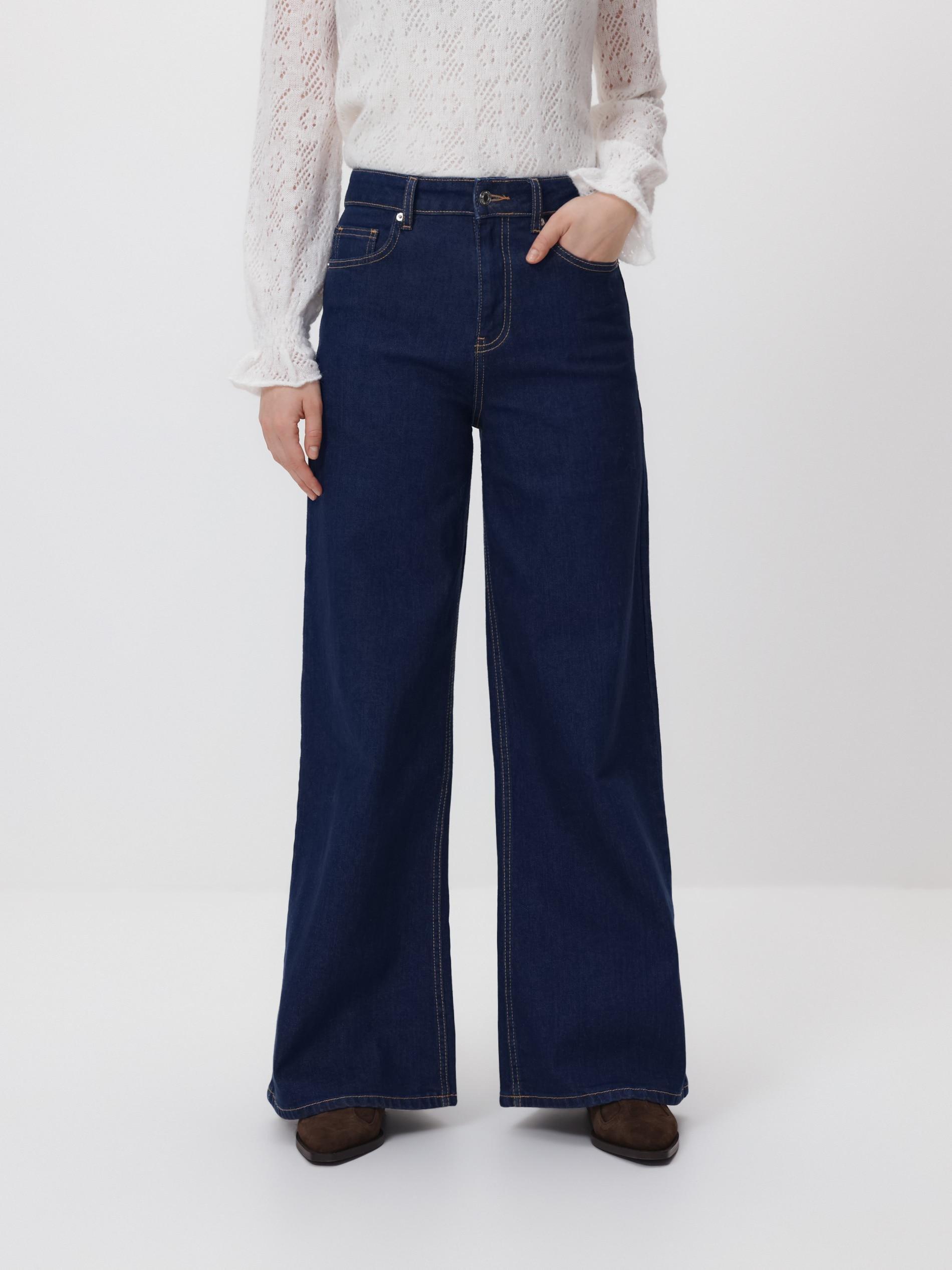 Navy Wide Leg Jeans, Navy, large image number 0