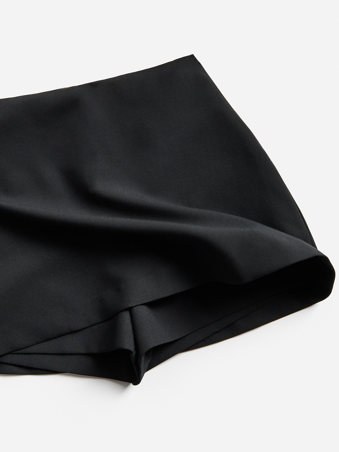 Black Viscose Blend Skort, Black, large image number 5