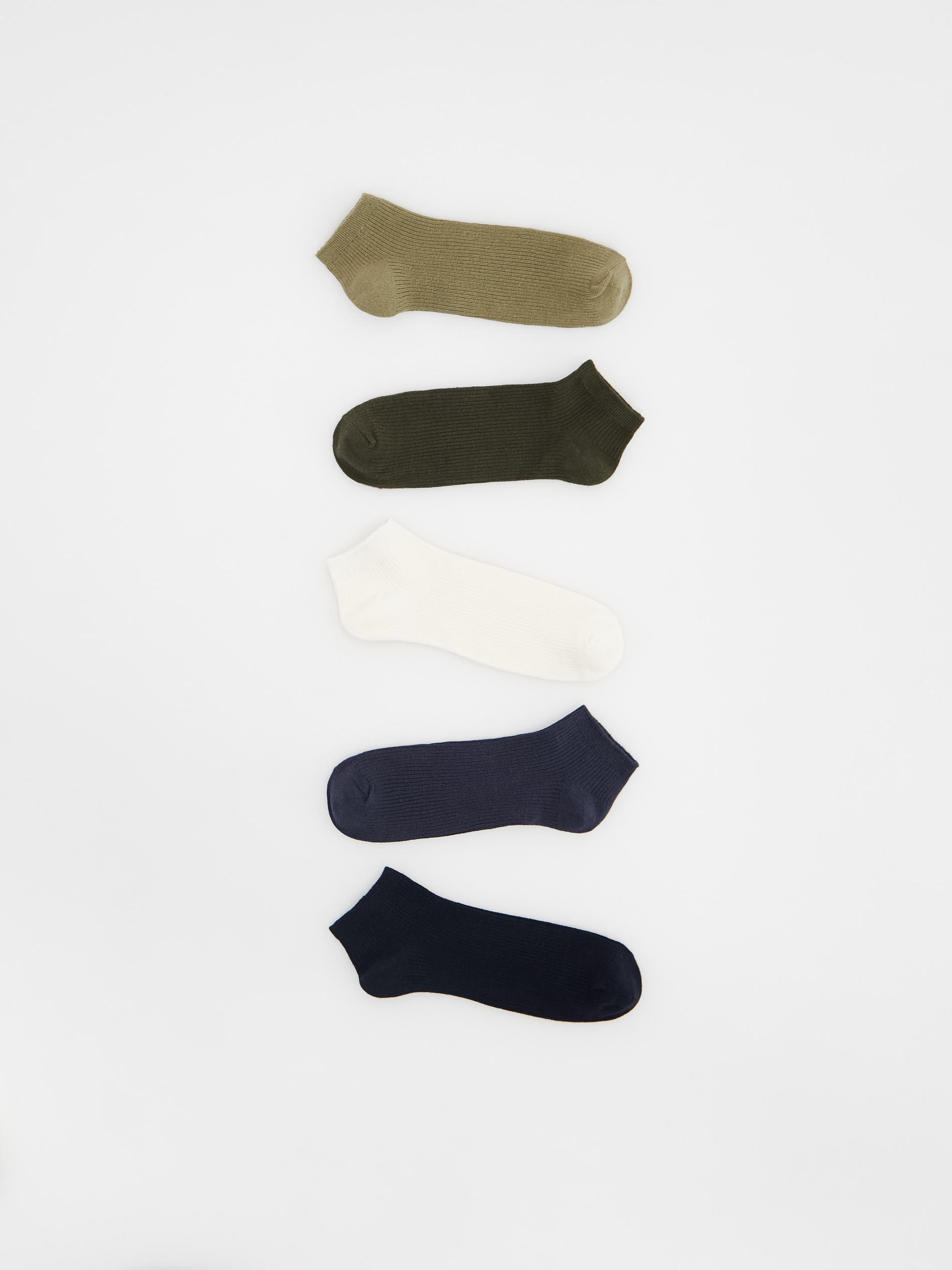 Khaki Ankle Socks, Set Of 5, , large image number 0