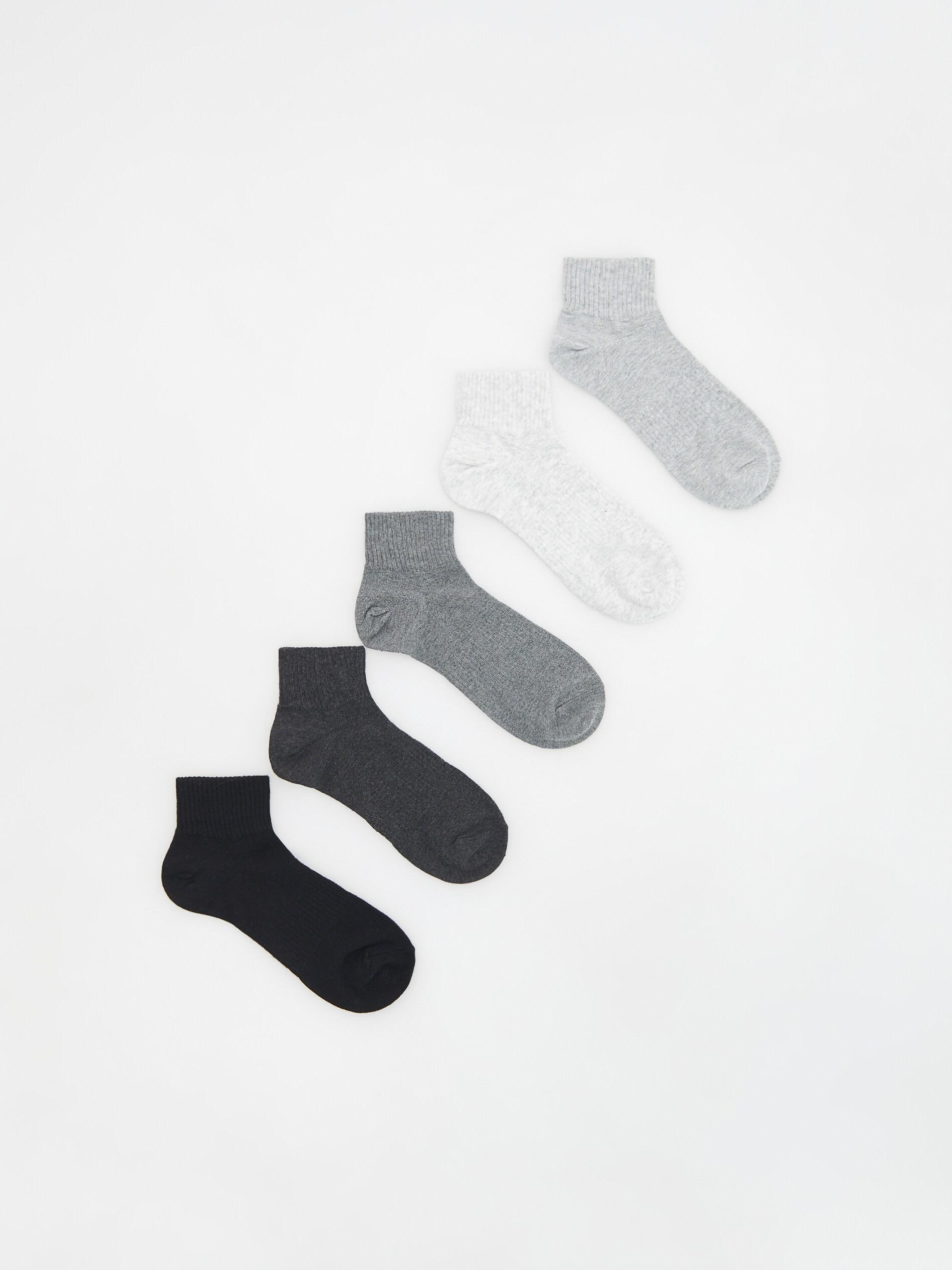 Grey Socks, Set Of 5, , large image number 0