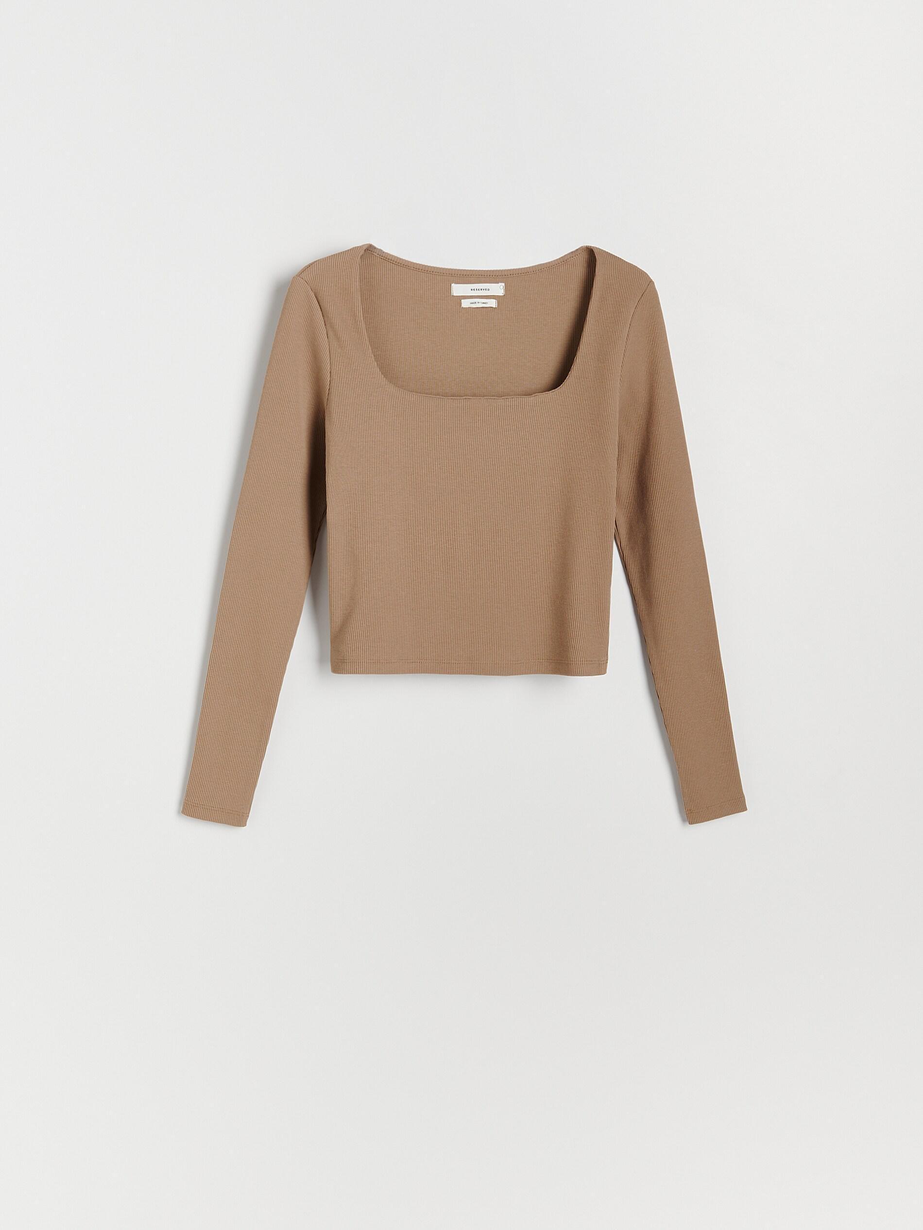 Coffee Ribbed Blouse, Women, , large image number 3
