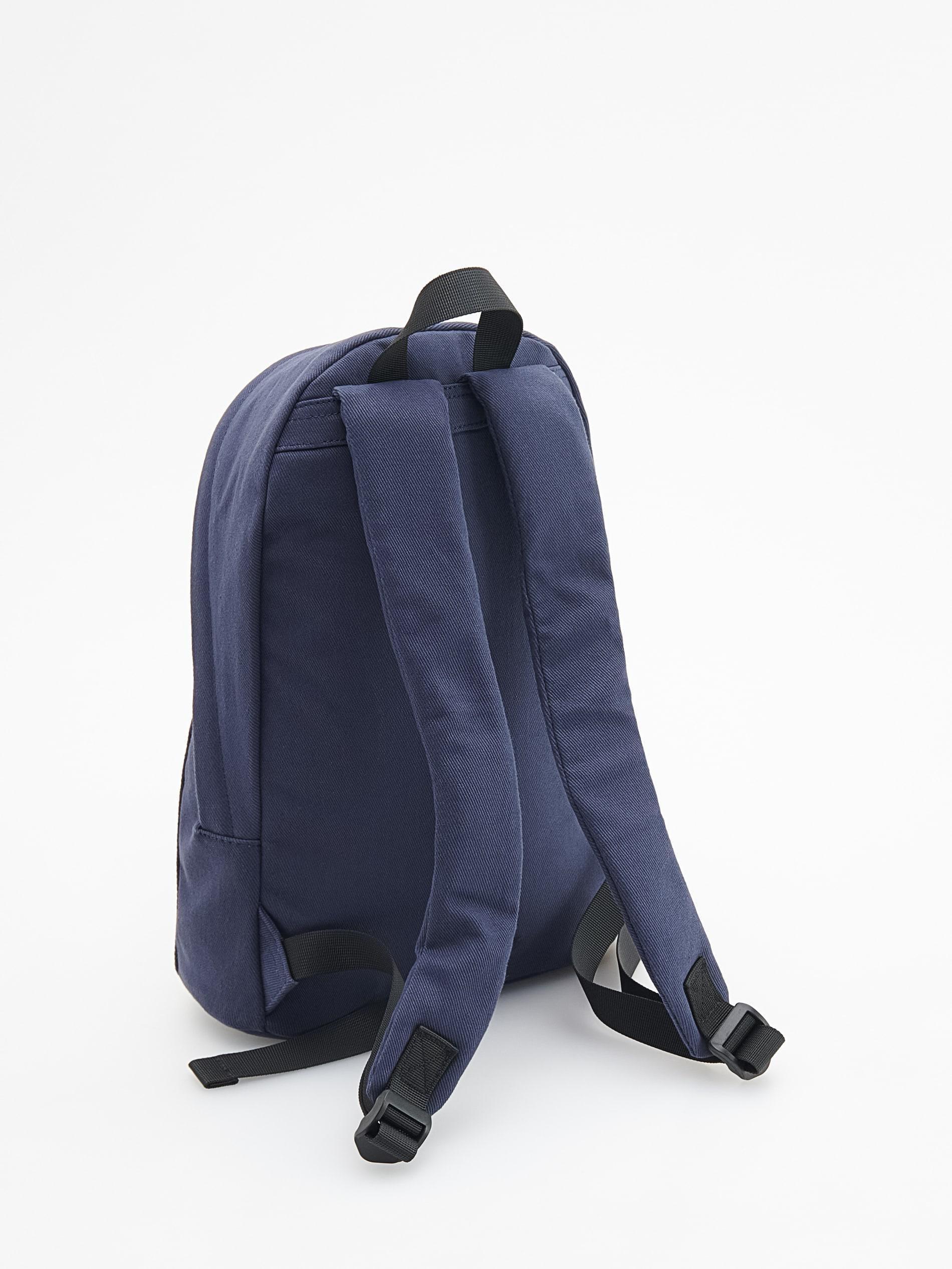 Navy Plain Fabric Backpack, , large image number 1