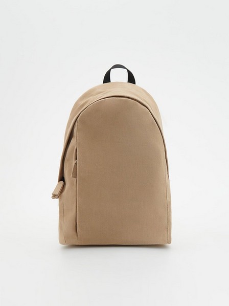 Reserved - Beige Plain Fabric Backpack