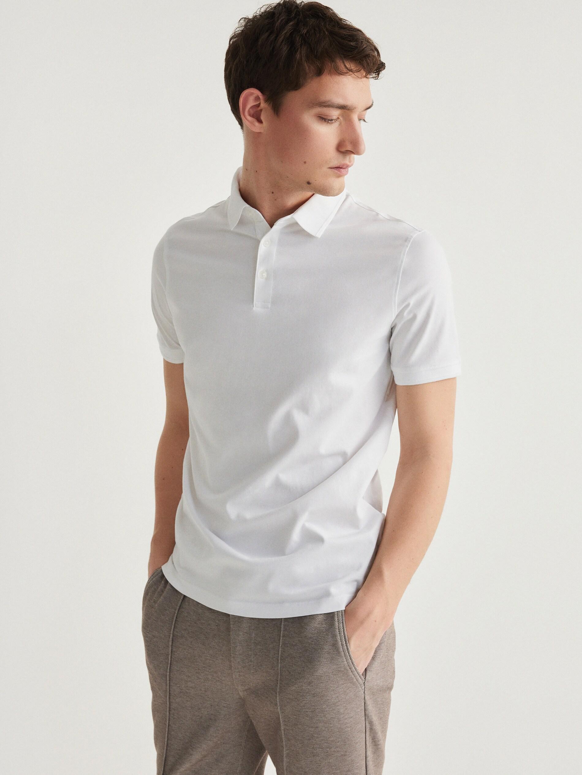 White Regular Fit Polo Shirt, White, large image number 0