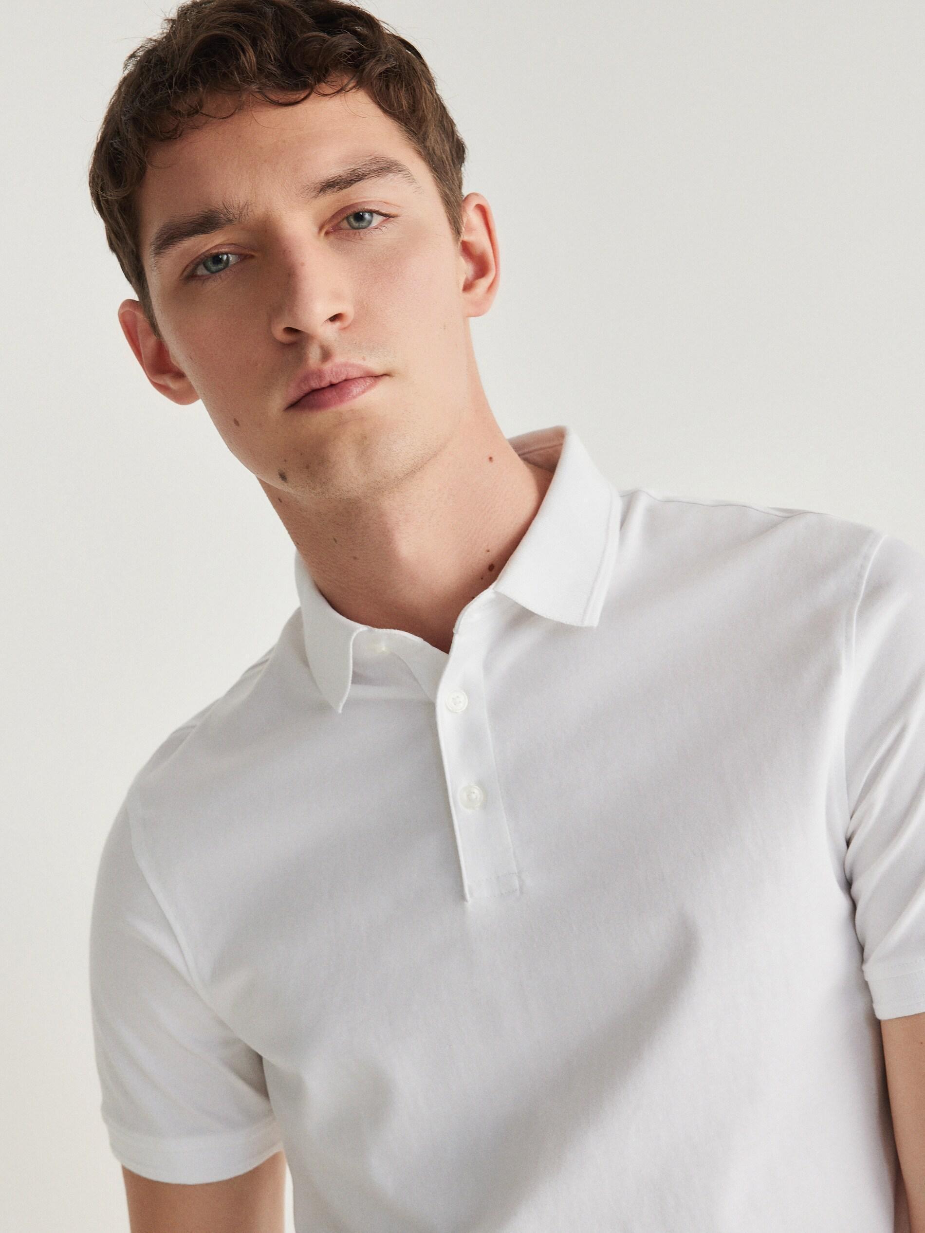 White Regular Fit Polo Shirt, White, large image number 3