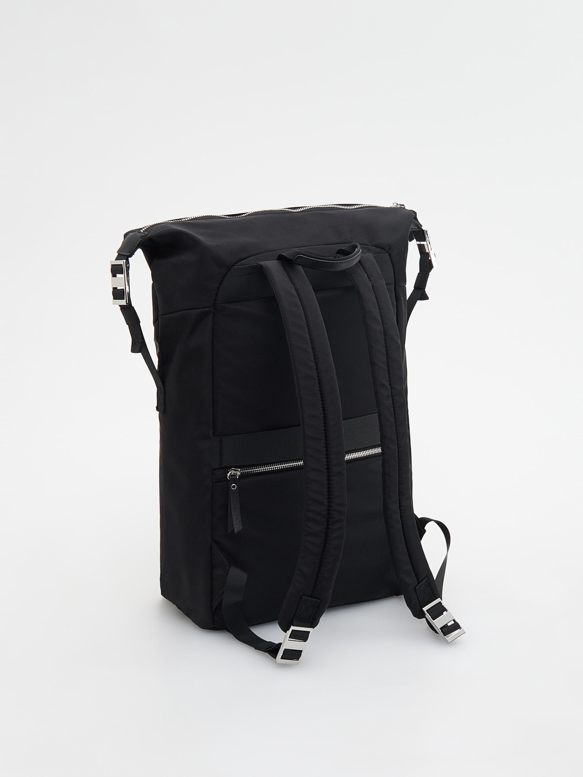 Black Recycled Polyester Backpack, , large image number 1