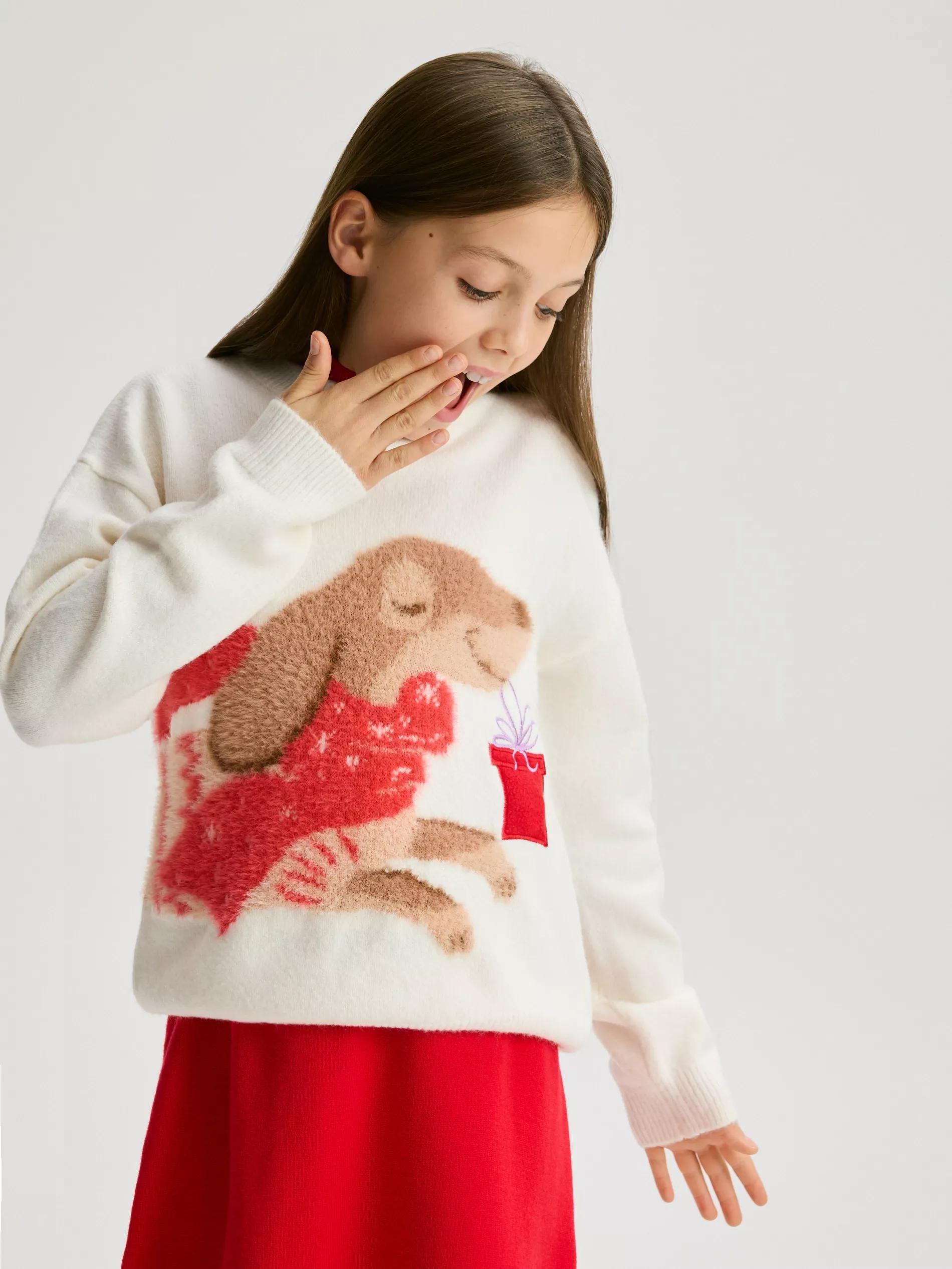 Multicolour Sweater With Musical Applique, Multicolor, medium