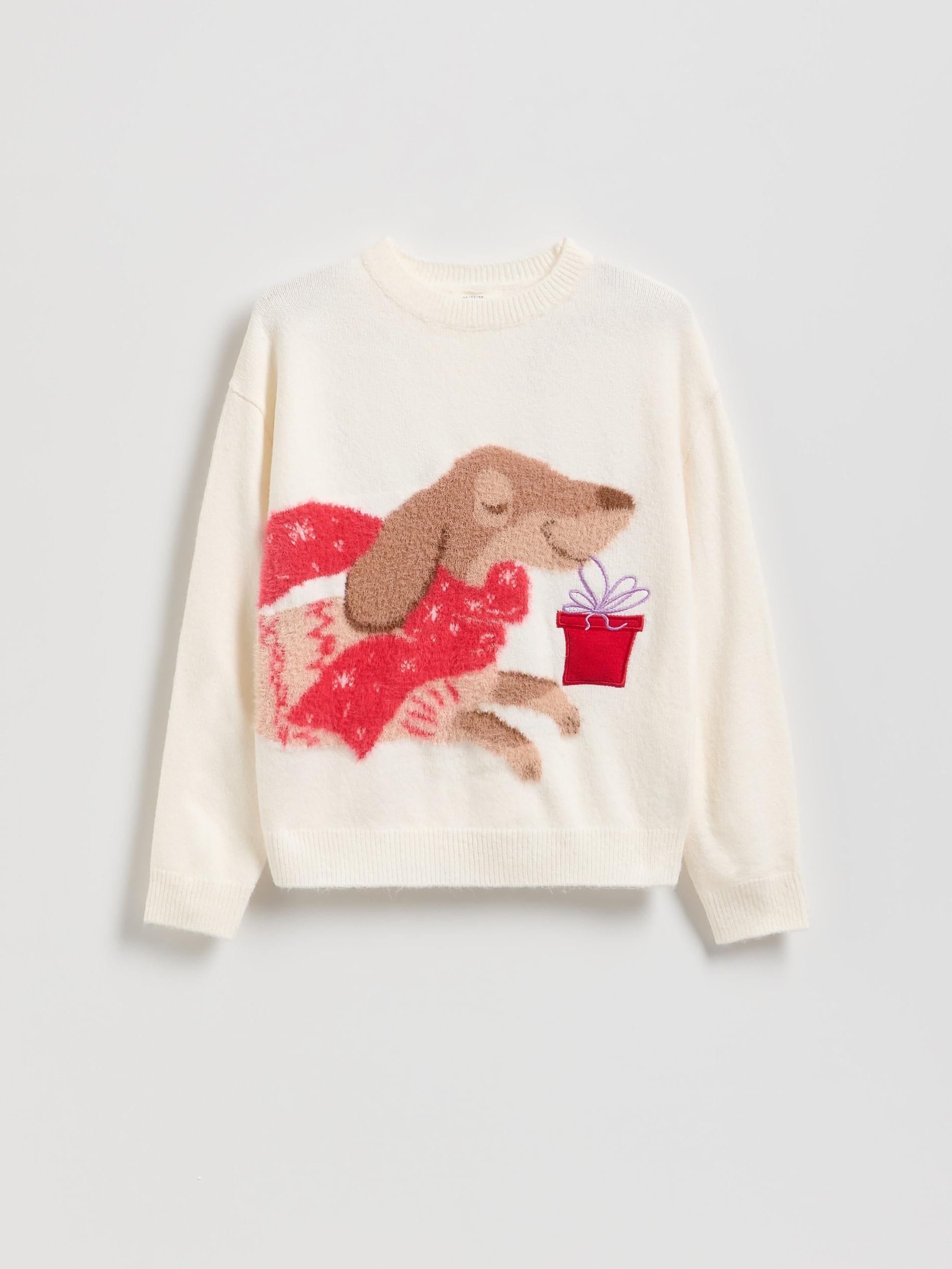 Multicolour Sweater With Musical Applique, Multicolor, large image number 3