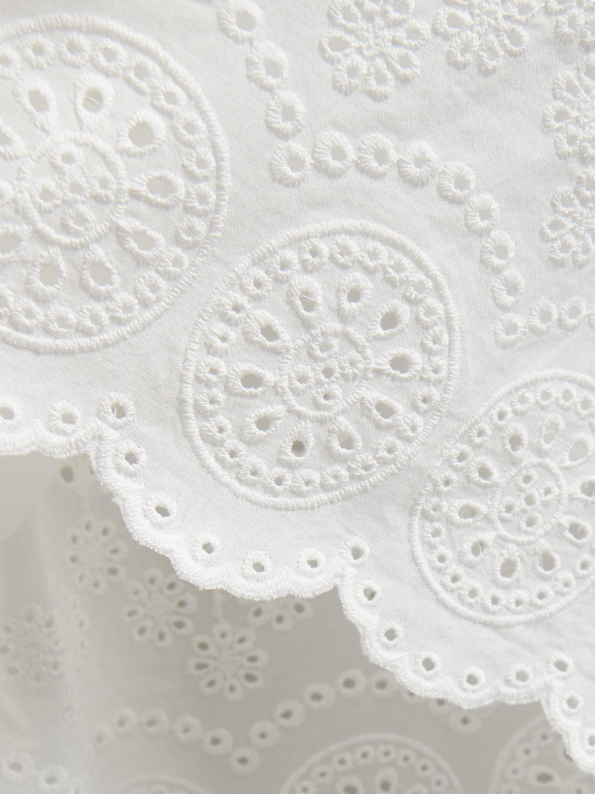 White Blouse With Openwork Details, White, large image number 5